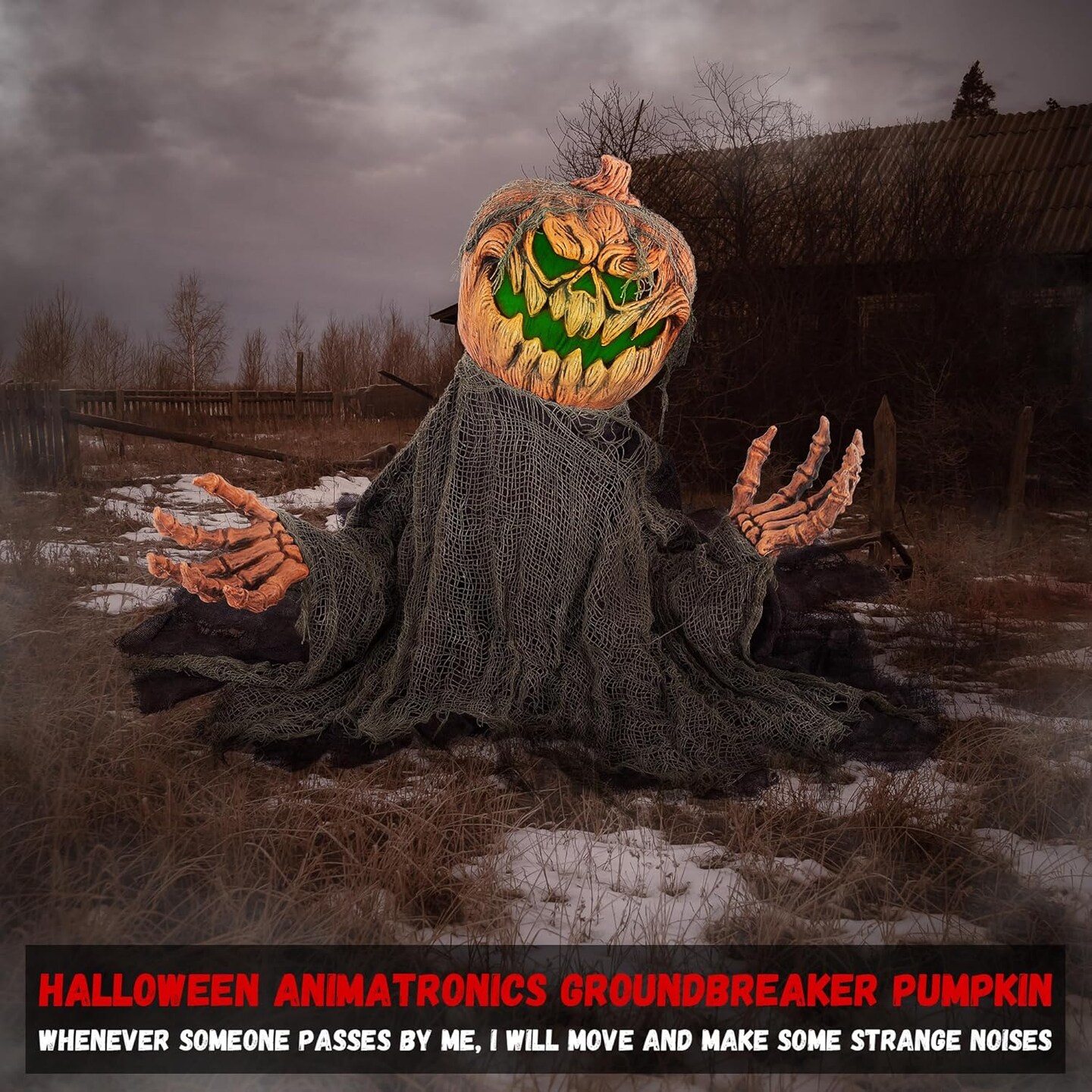 Halloween Animatronics Groundbreaker Pumpkin Decorations (PUMPKIN)