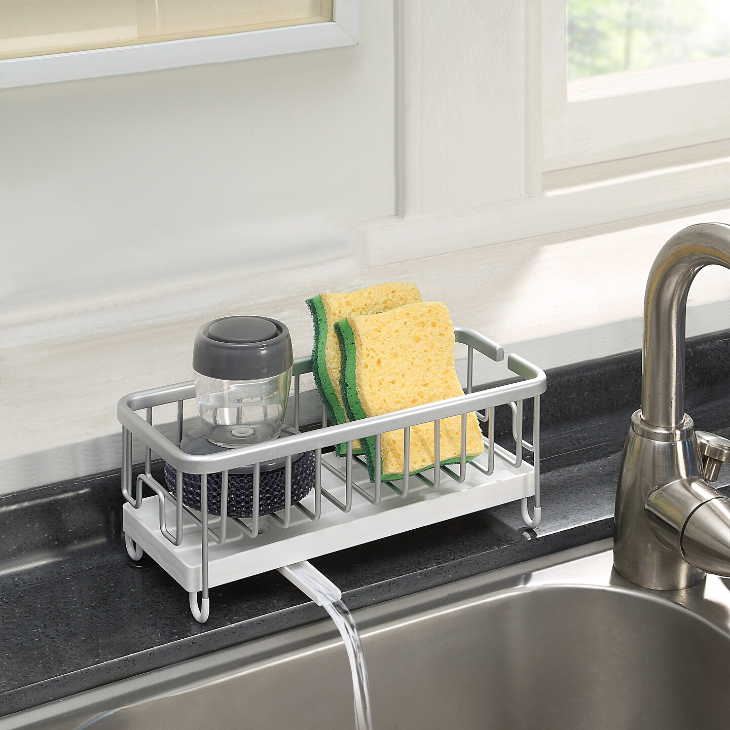 Never Rust Aluminum Utensil, Sink Cleaning Tools Holder for Kitchen Sink with Drain Board