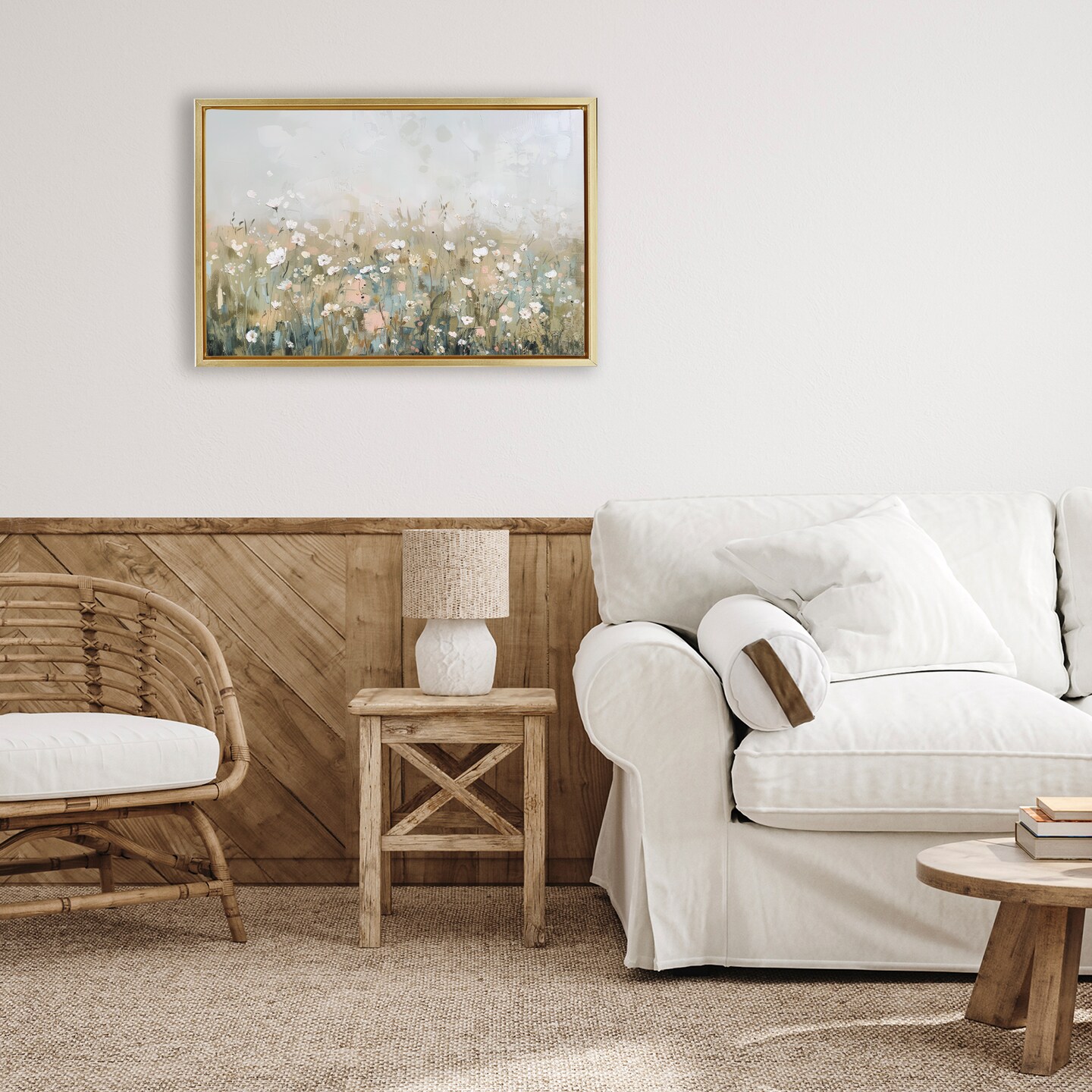Stupell Industries Pastel Meadow Wildflowers Floating Frame, design by Elara Yasna