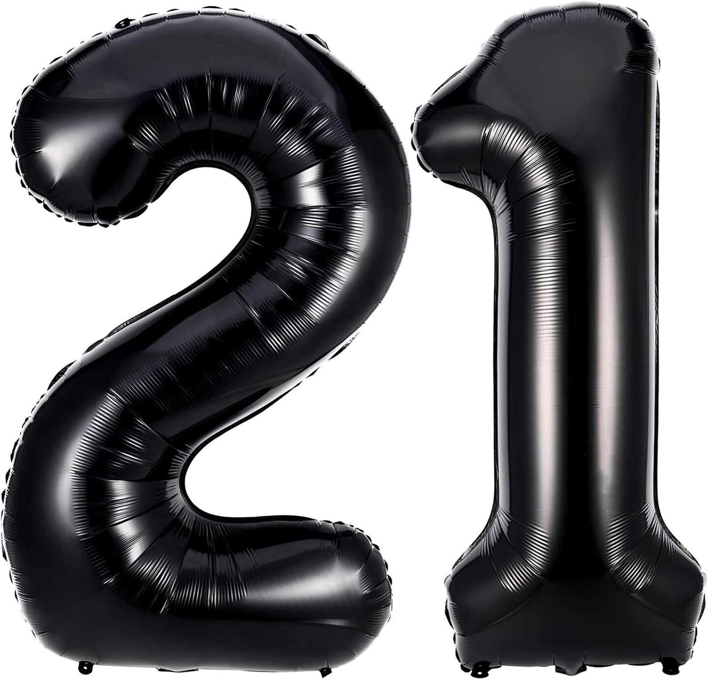 Black 21 Number Balloons, 40 Inch Giant Number 21 Balloons Foil Mylar Helium (Double Number Black 21)