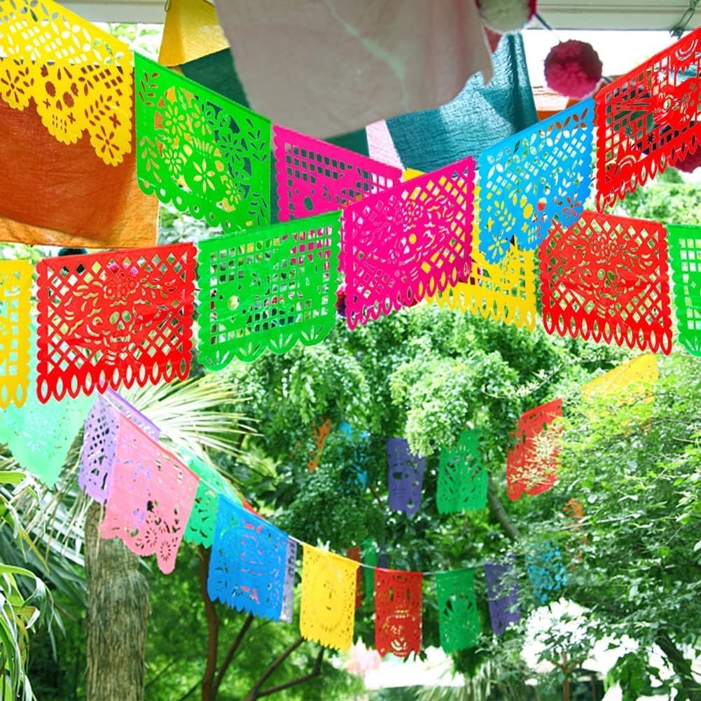 Day of The Dead Decorations - 18 Feet Papel Picado Banner
