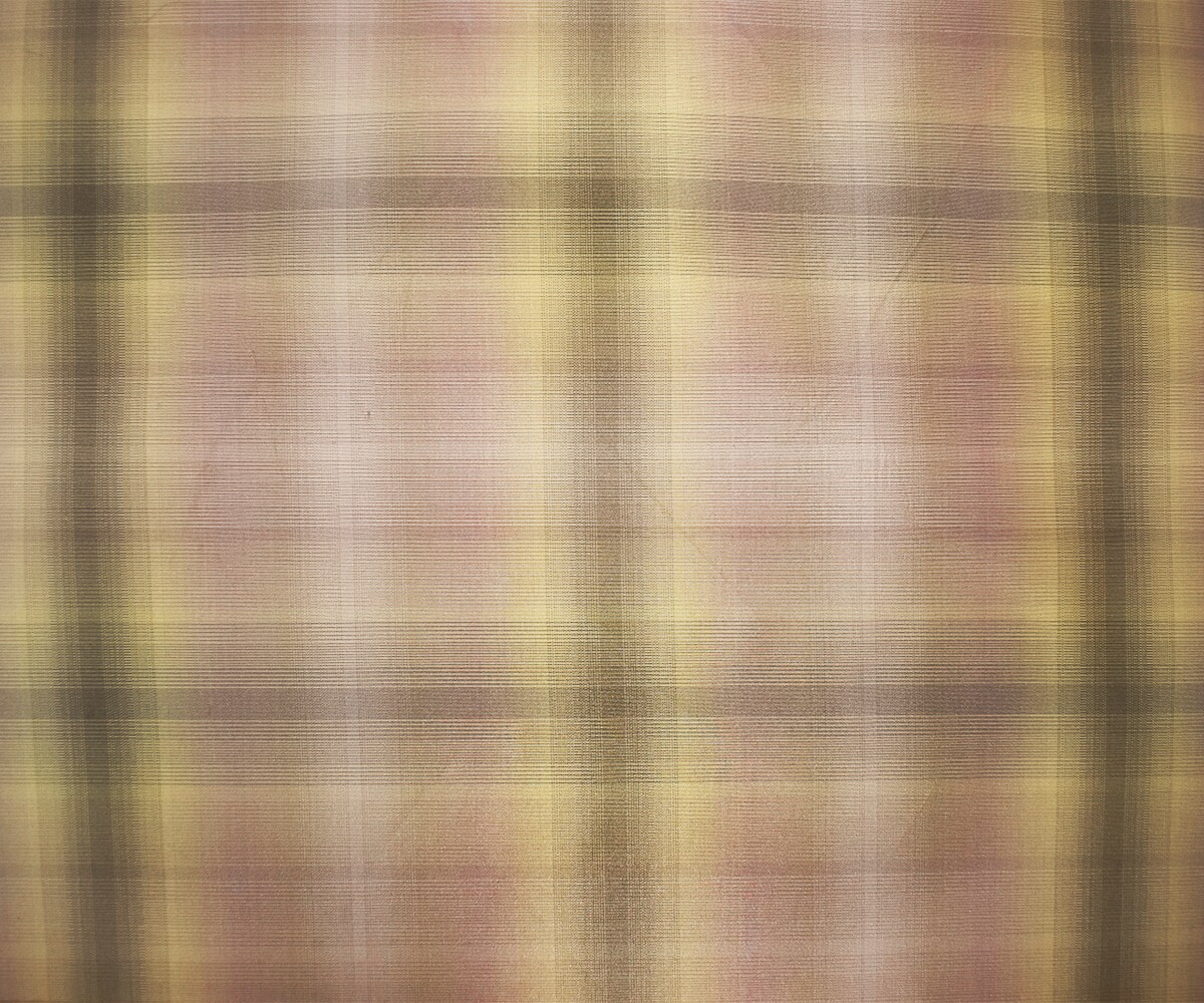 Pink-Yellow-Multi Silk Iridescent Plaid Taffeta Woven Fabric By the Yard