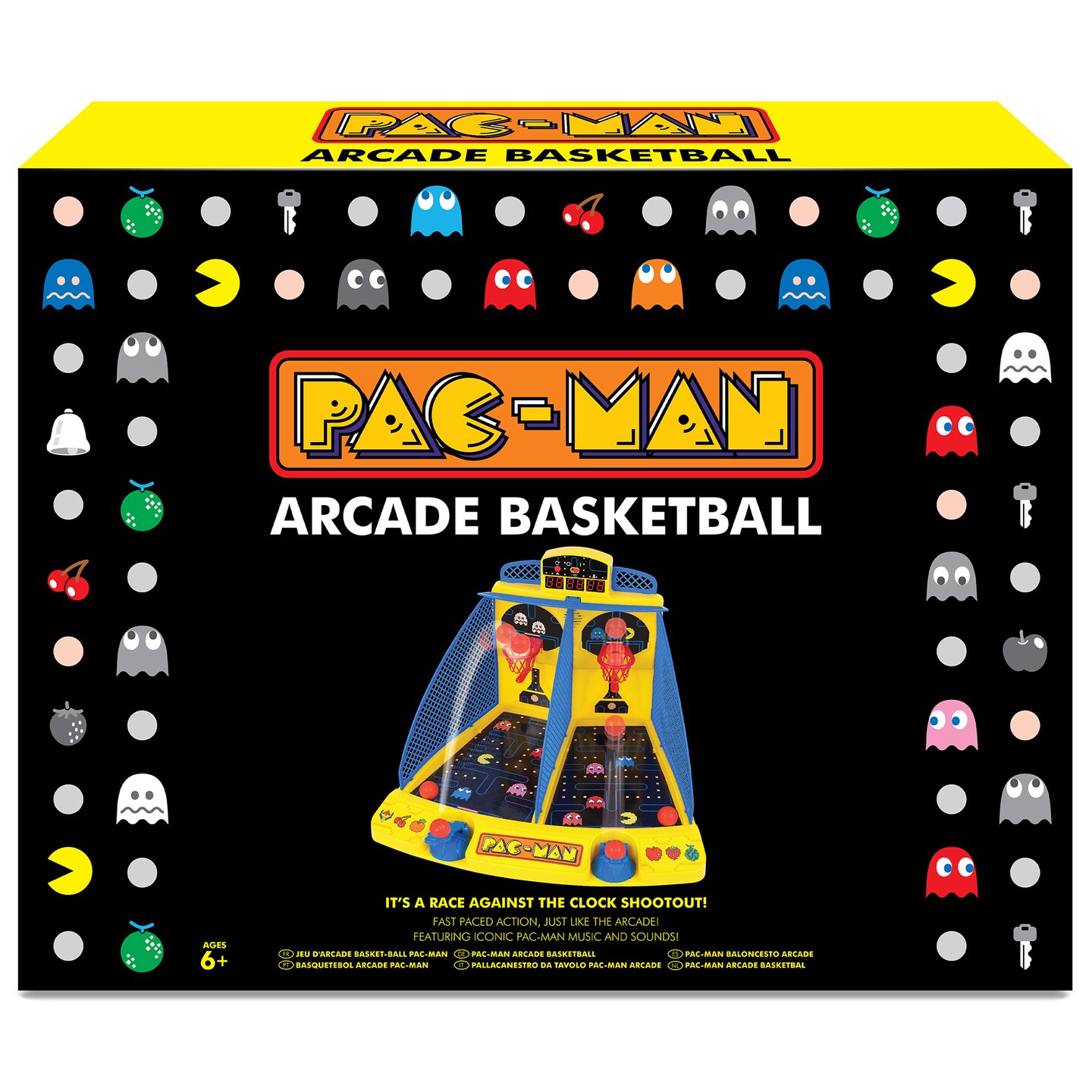 Pac-Man: Arcade Basketball - Premium Series, Lights & Sounds, Sports Shooting Tabletop Game, LED Scoreboard, Licensed, Adults & Kids 6+, 1-2 Players