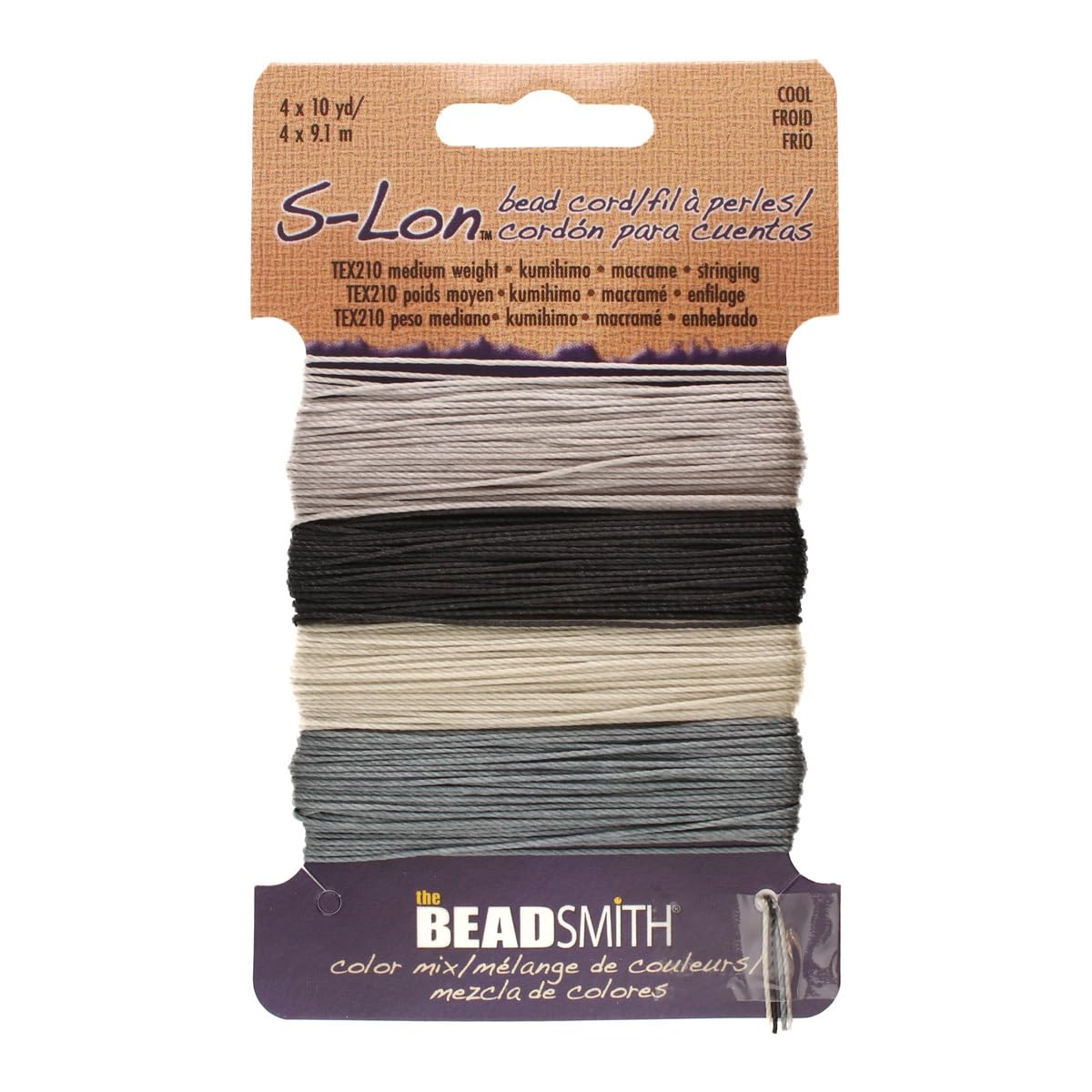 The Beadsmith S-Lon Bead Cord – .5 mm Twisted Nylon Cord for Stringing, TEX210