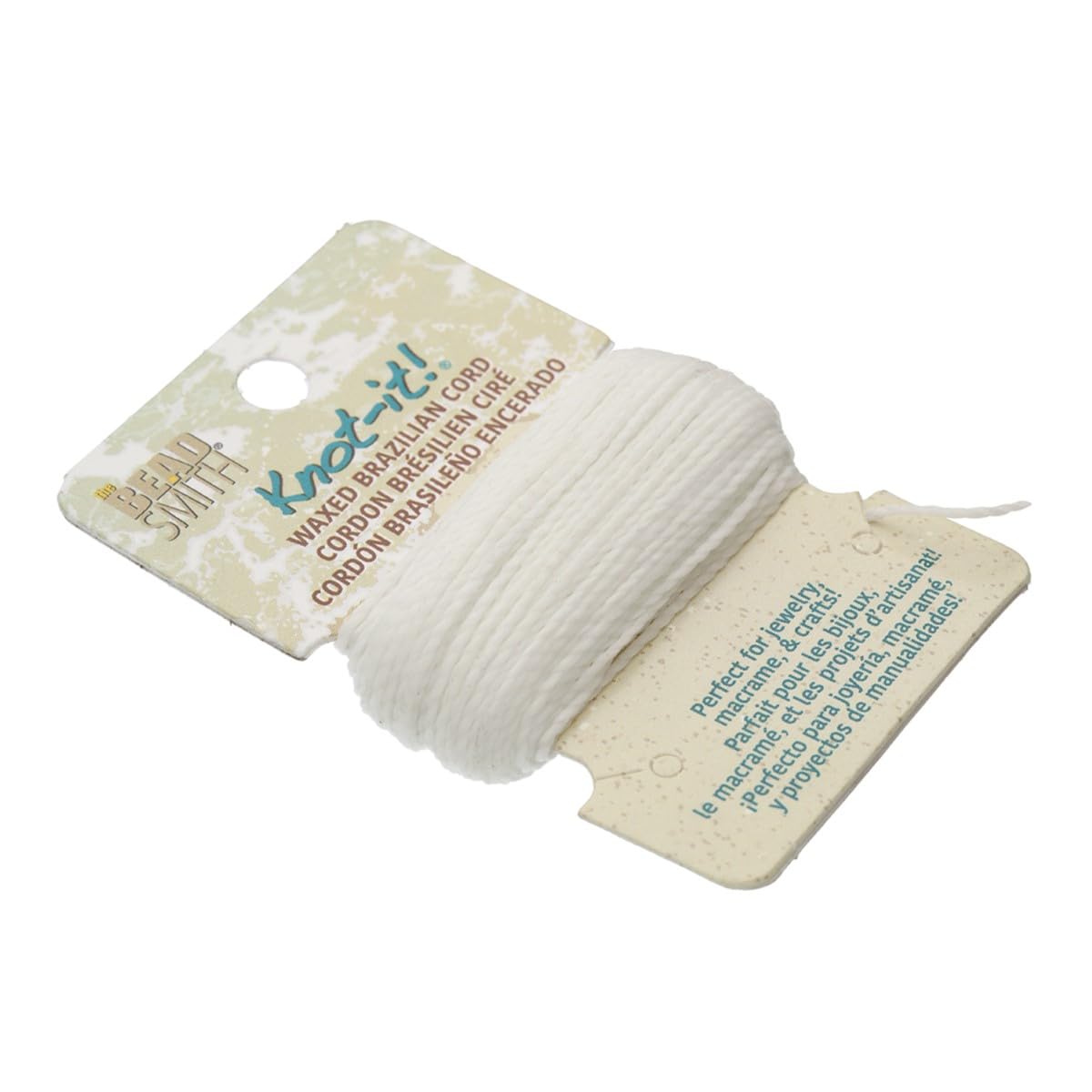 The Beadsmith Waxed Brazilian Cord, 0.7 mm Diameter, Light Wax, 15 Yards (13.7 m)