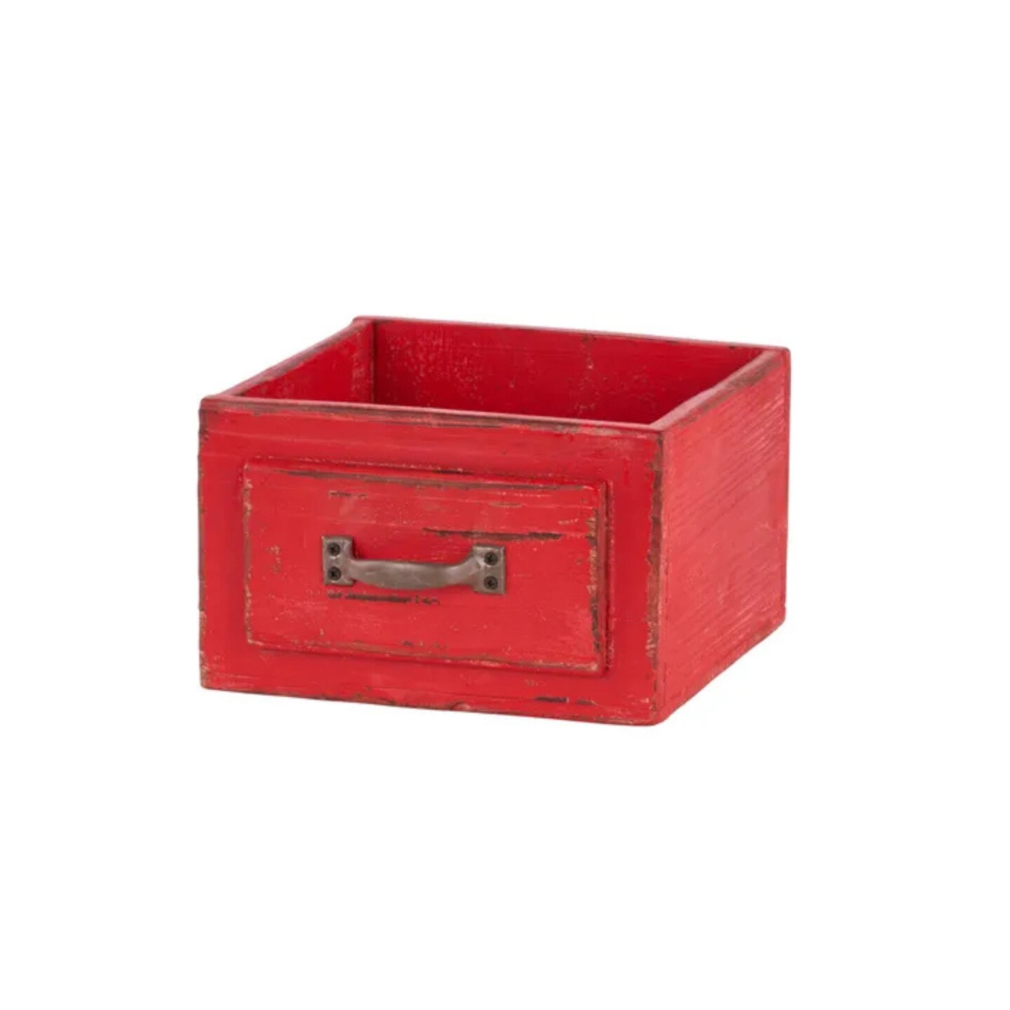 Red Wooden Drawer Box – 7.5"x4.75" Rustic Farmhouse Container