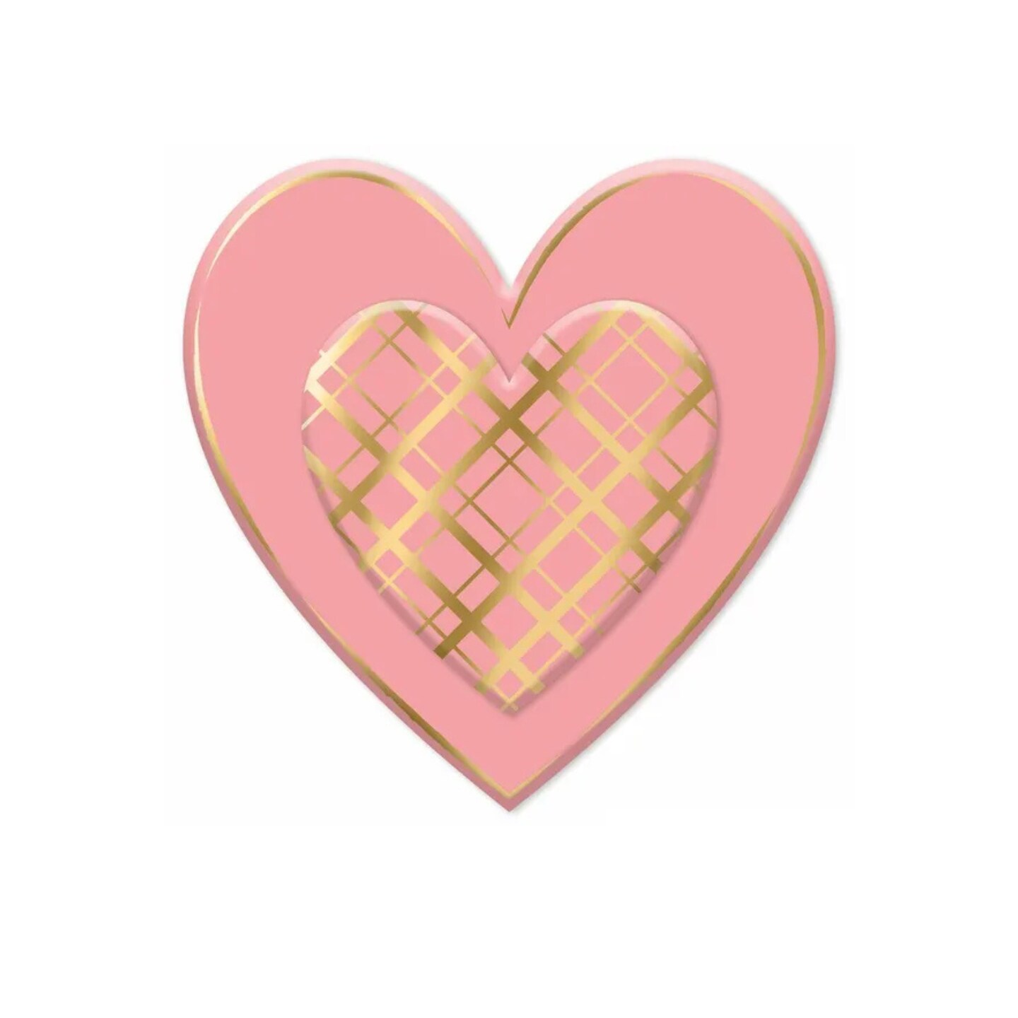 Pink &#x26; Gold Metal Heart Sign &#x2013; 12&#x22; Embossed Wall Decor