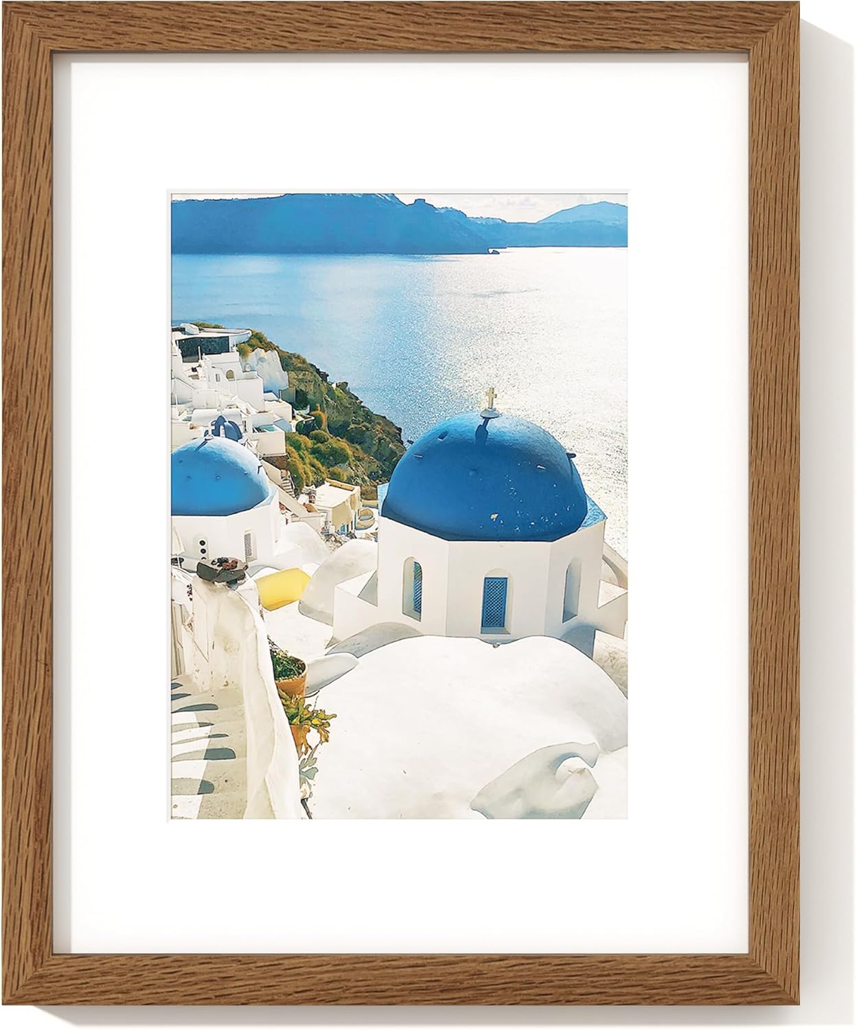 Diploma Frame For 8.5x11 Certificate Document | Solid Oak Wood 8.5 By 11 Picture With Mat For 6x8 | 8 1/2 x 11 Certificate Frame | Plexiglass And Hanging Hardware Included | Walnut