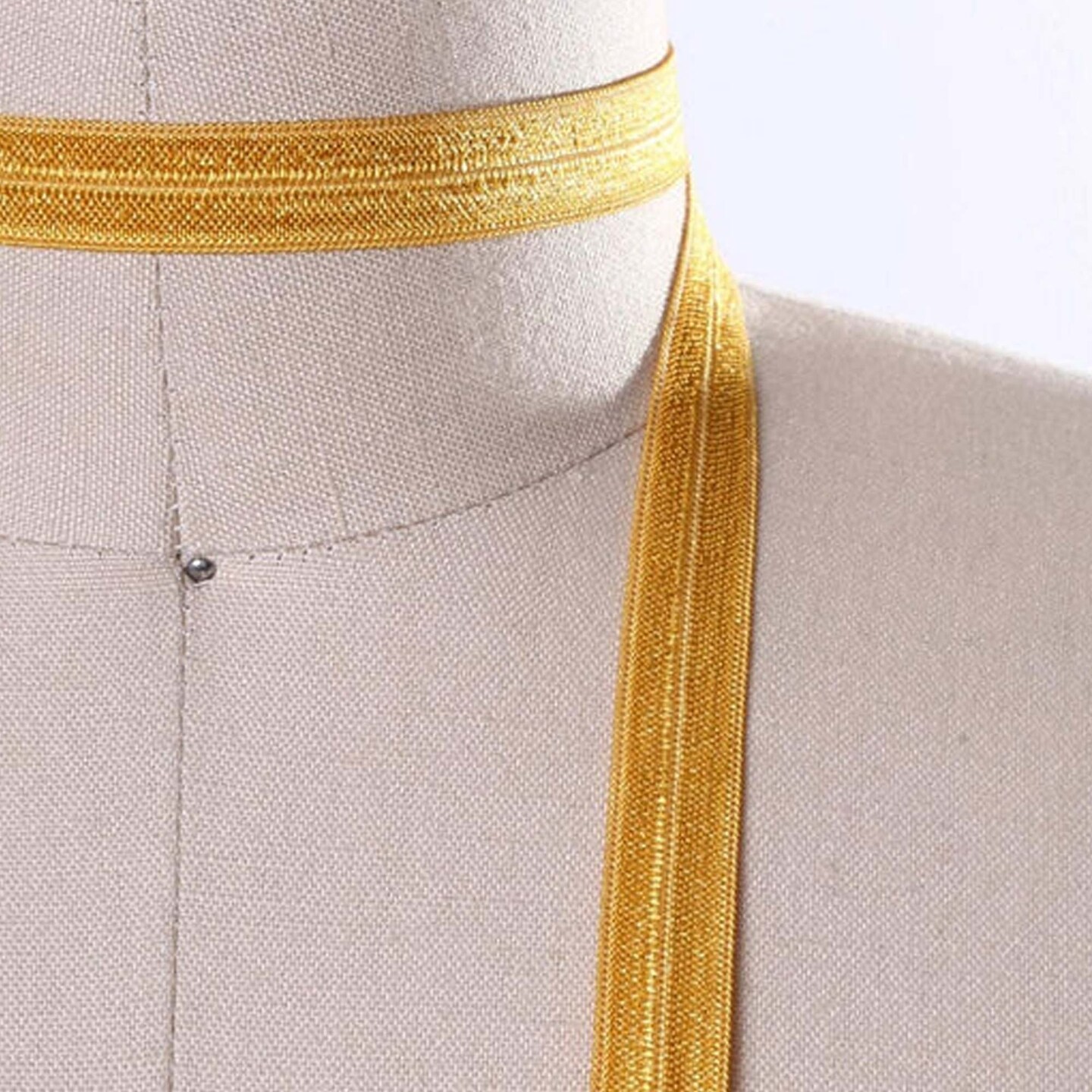 5/8&#x22; 3 Yards Gold Fold Over Elastic Trim Soft Bias