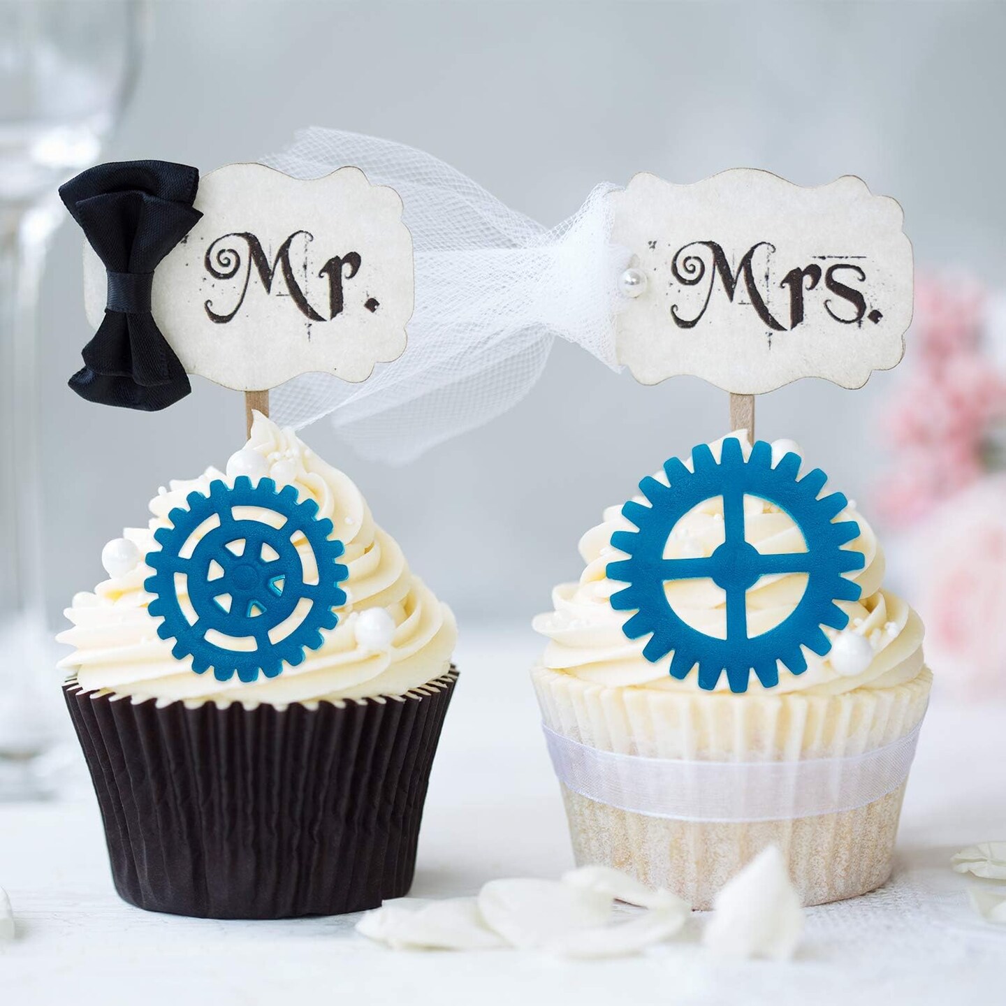 6 Pieces Gear Cookie Cutters Steampunk Fondant Molds Cogs Mold Clock Wheel