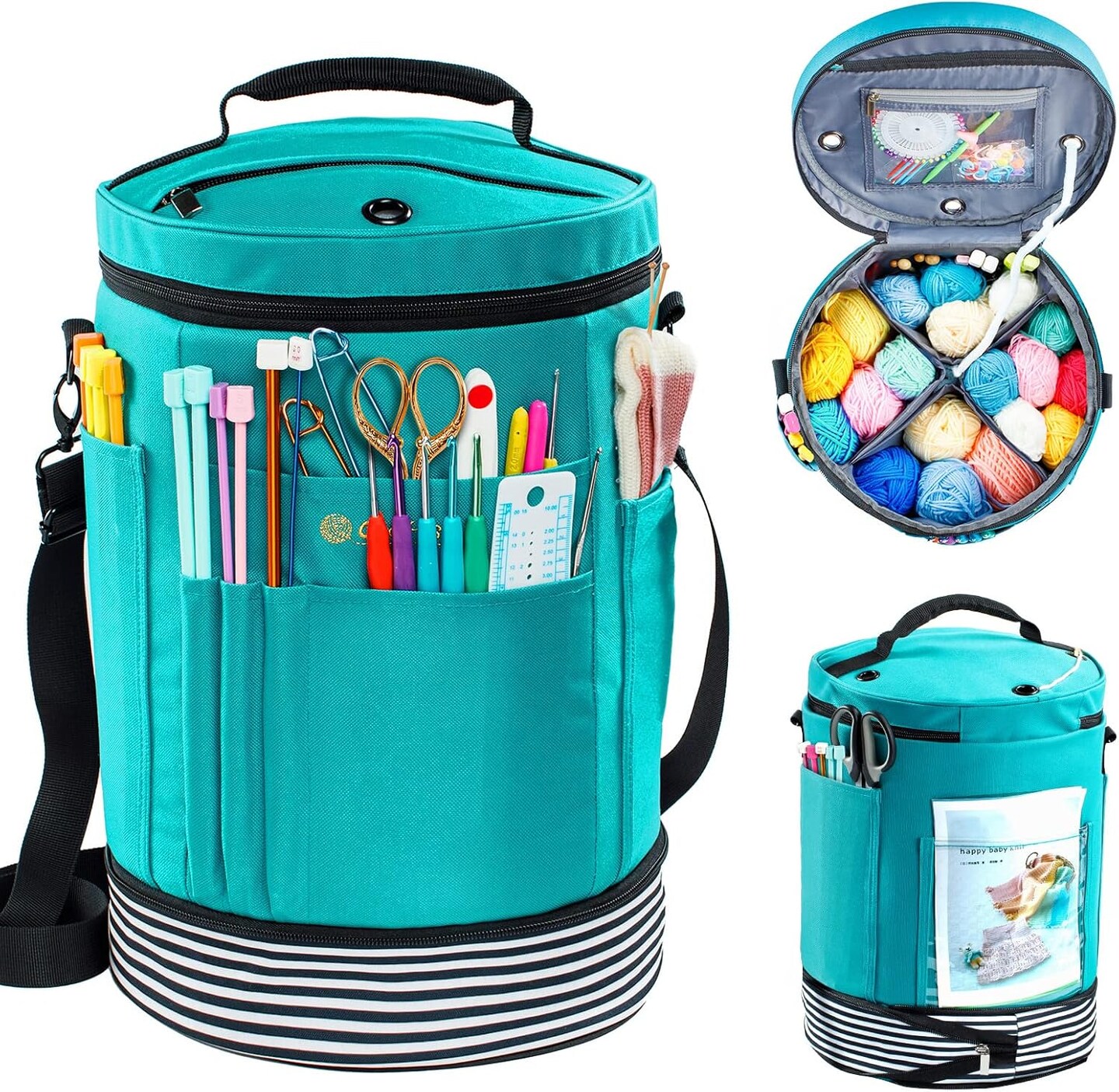 Expandable Crochet Bag-Knitting Bag Yarn Storage Organizer