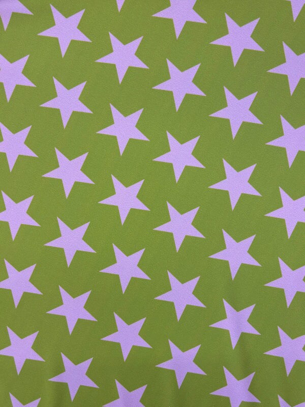 1 Yard Green Pink Star Printed Spandex Fabric Four Way Stretch Activewear Swimwear Costume Leggings Material 58/60 Inch Width
