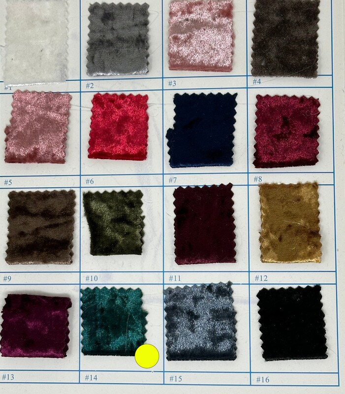 1 Yard Crushed Velvet Velour Stretch Fabric Soft Plush Polyester 58/60" Inch Width