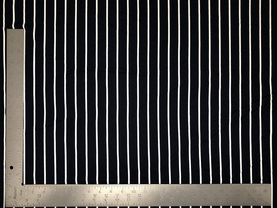 1 Yard Techno Crepe Knit Vertical Summer Stripe Print Fabric ...