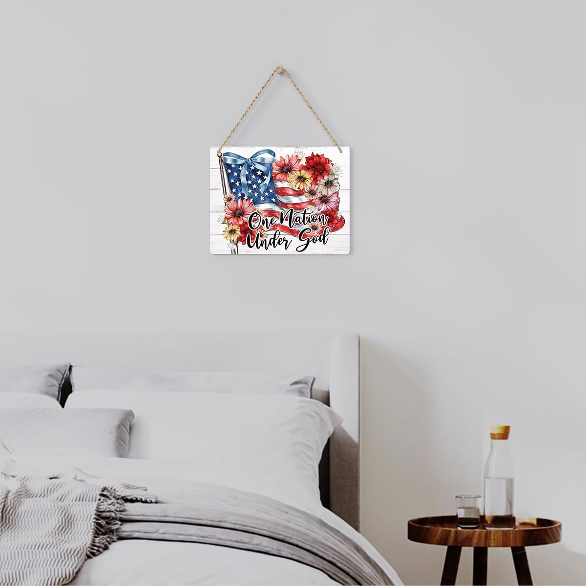 American Flag Patriotic Wall Art Decor (One Nation Under God)