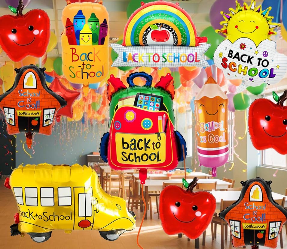 Back to School Balloons, Colorful Welcome Back to School Decorations