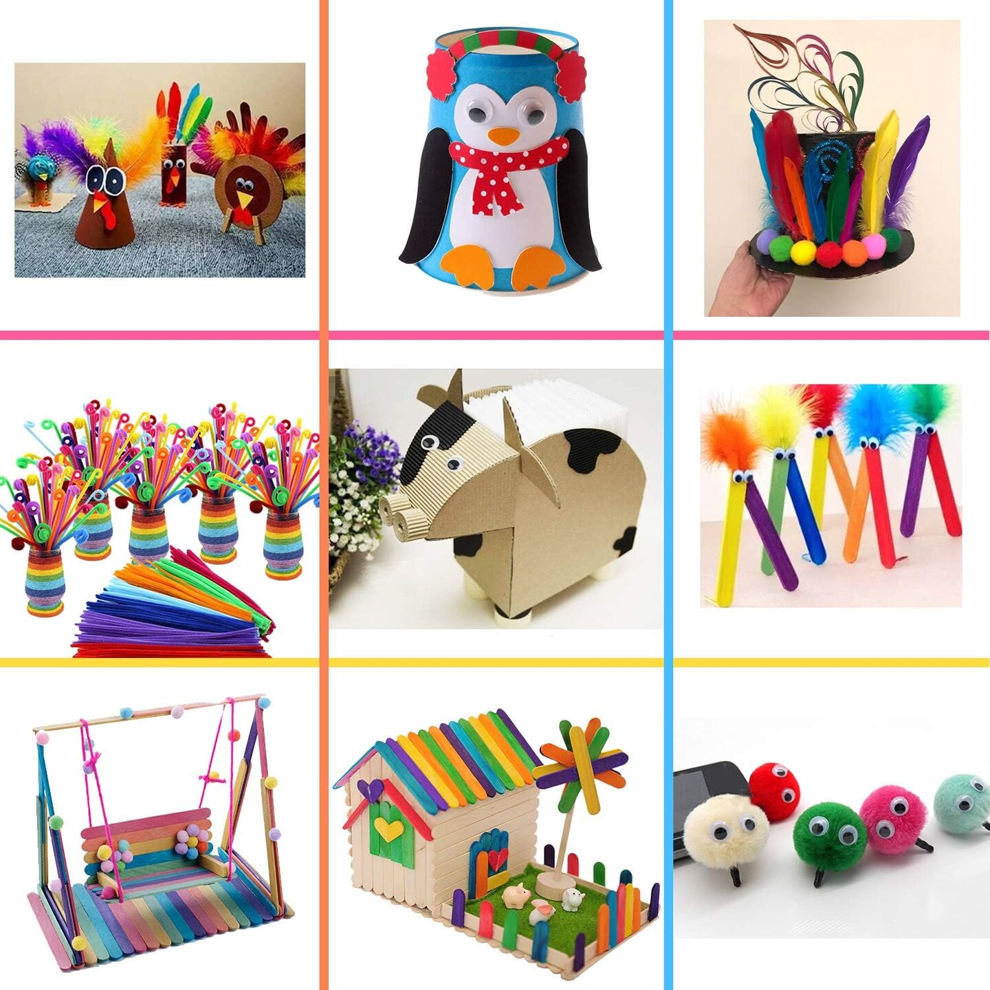 Kids Crafts and Art Supplies Jar Kit - 550+ Piece Set