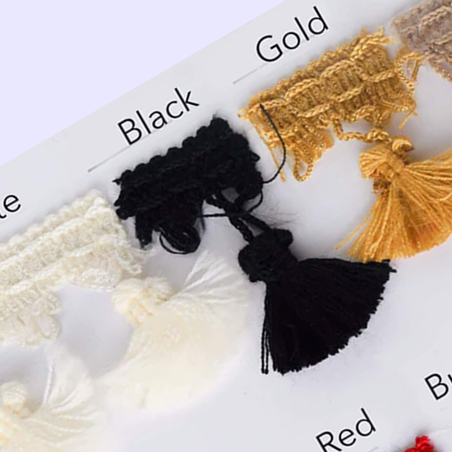 1 Yard Black Chunky Tassel Fringe Trim with Braided Gimp 2 Inch Wide for Home Decor