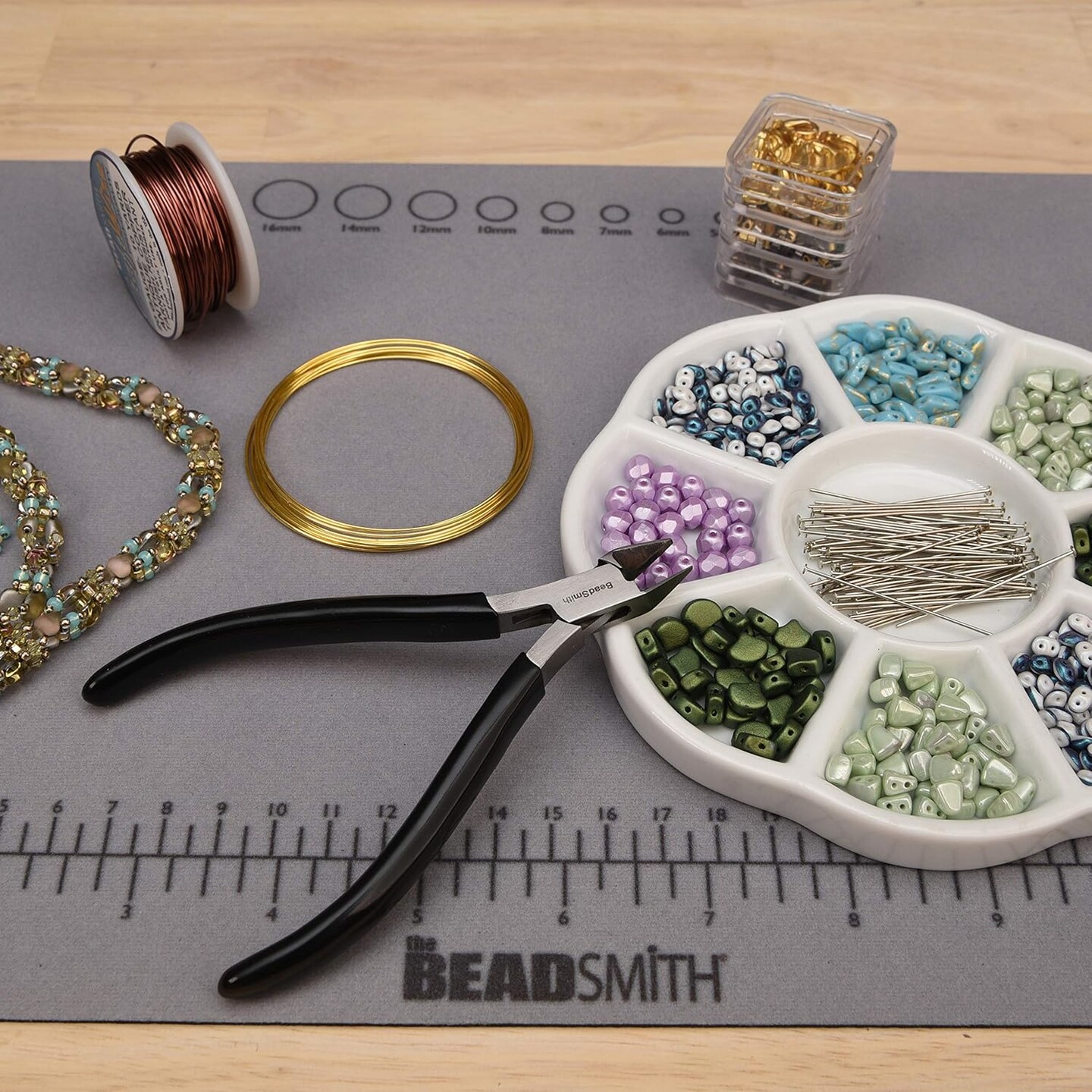 The Beadsmith Chain Nose Pliers – Extra Fine Tips – PVC Grip Handle with Double Leaf Springs – Jewelry Making Tool for Creating Bracelets, Earrings and Necklaces