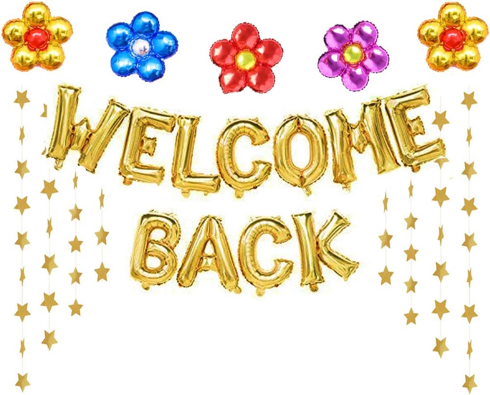 Welcome Back Balloons Gold Welcome Back Banner Back to School