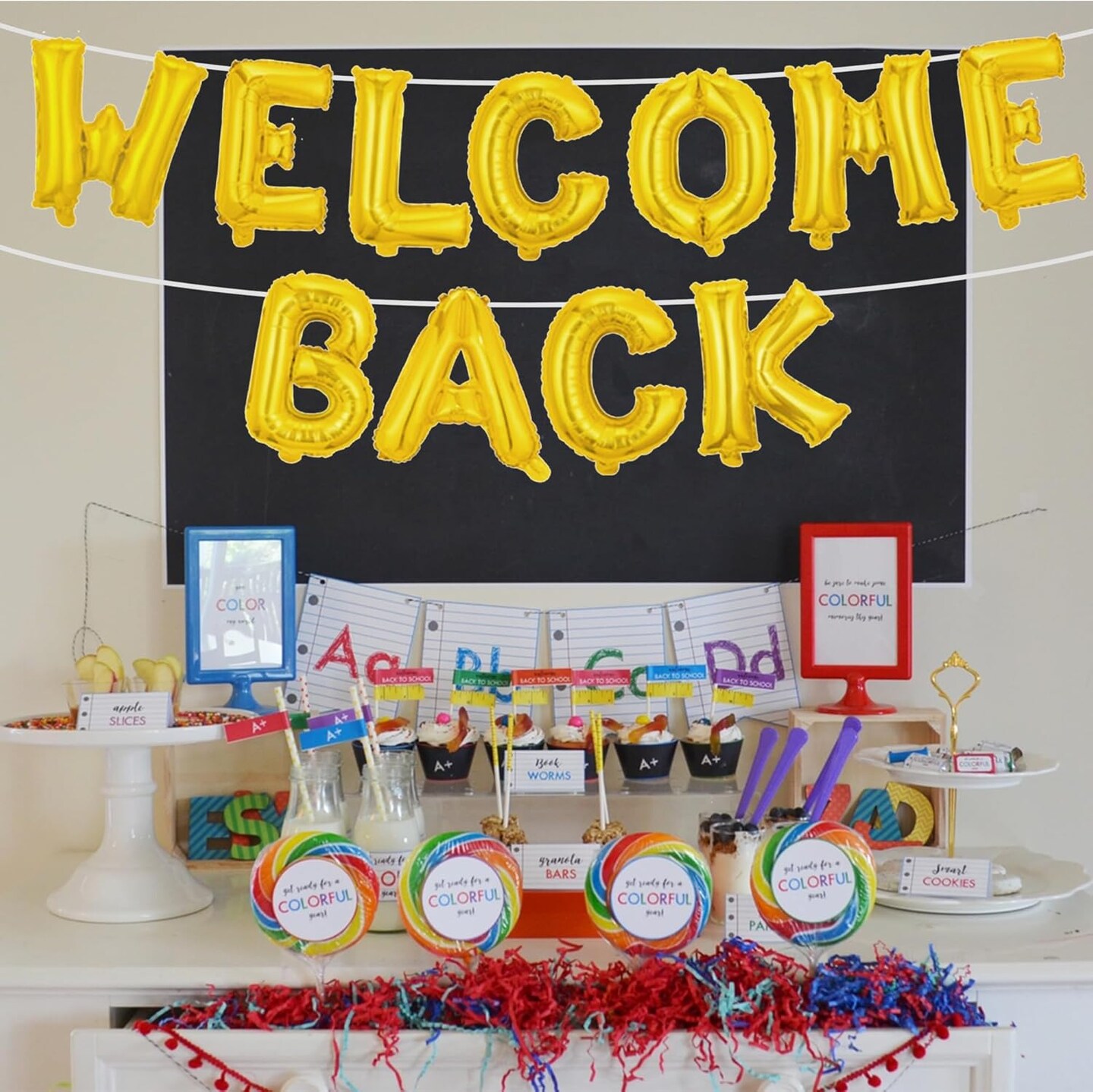 Welcome Back Foil Mylar Balloon Gold