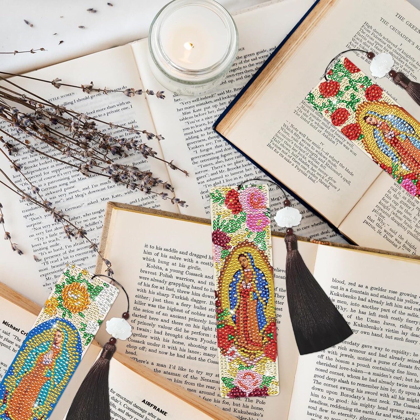 PCS Guadalupe Diamond Painting Bookmarks Kit for Adults