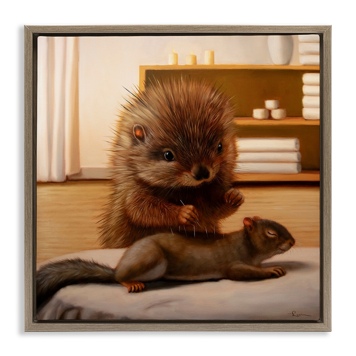 Stupell Industries Acupuncture Spa Animals Floating Frame Design by Lucia Heffernan