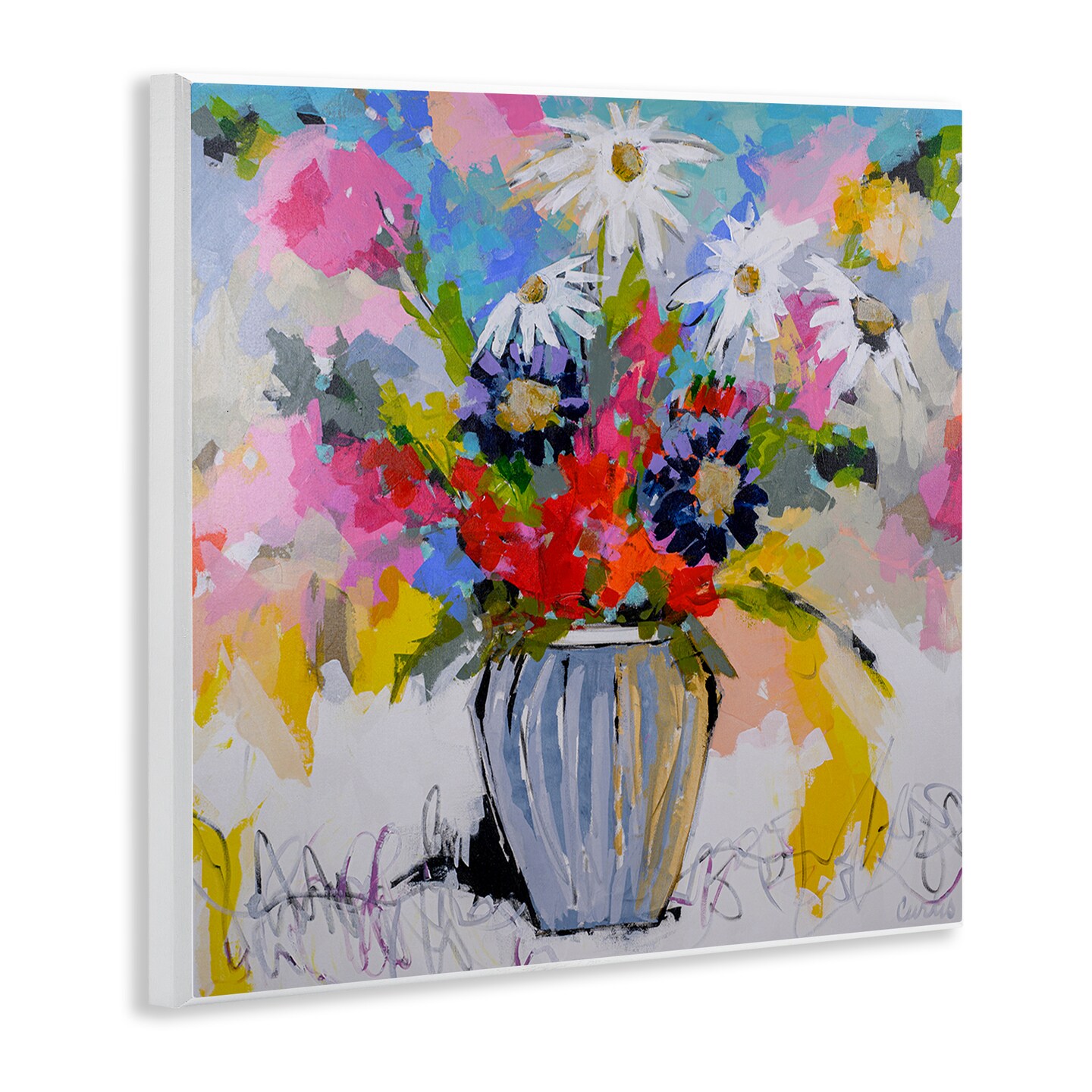 Stupell Industries Bright Clustered Flowers Wall Plaque Design by Joan Curtis