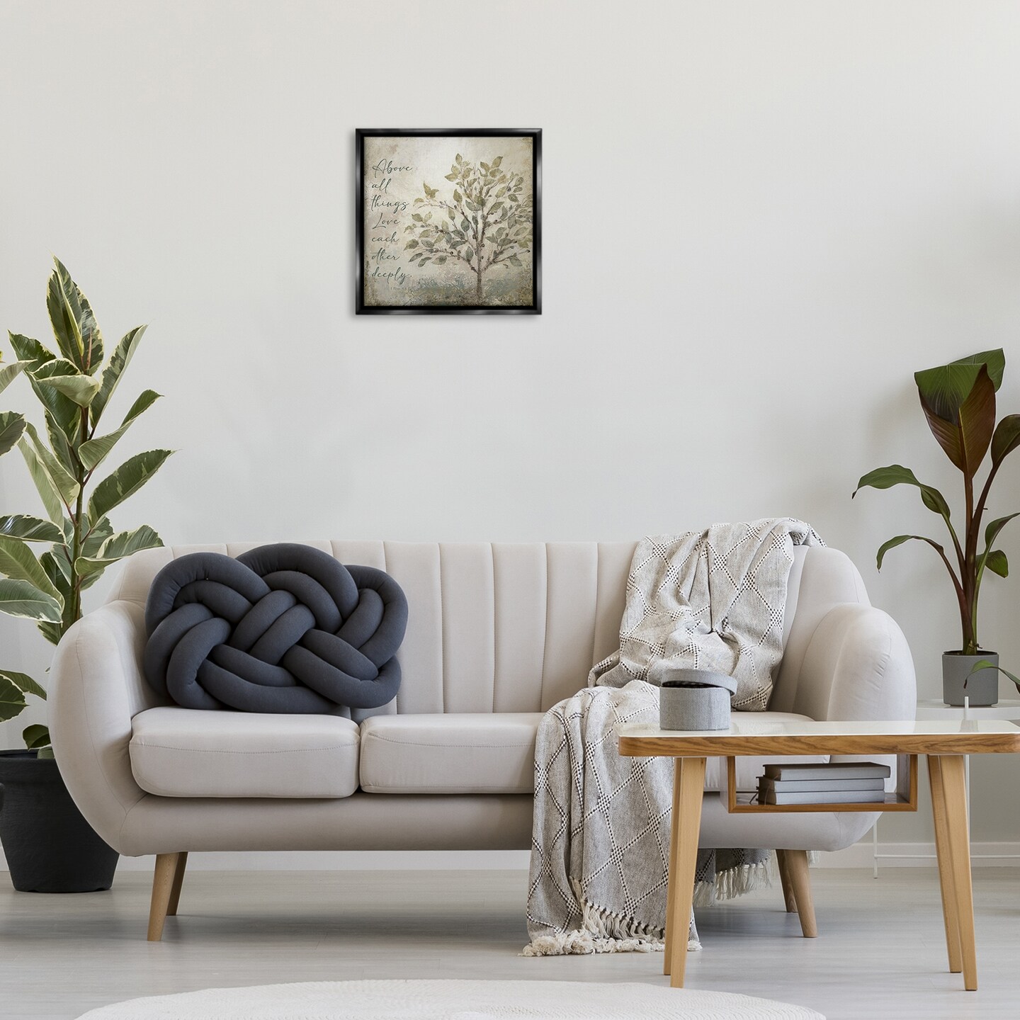 Stupell Industries Rustic Love Each Other Deeply Floating Frame Design by John Spaeth