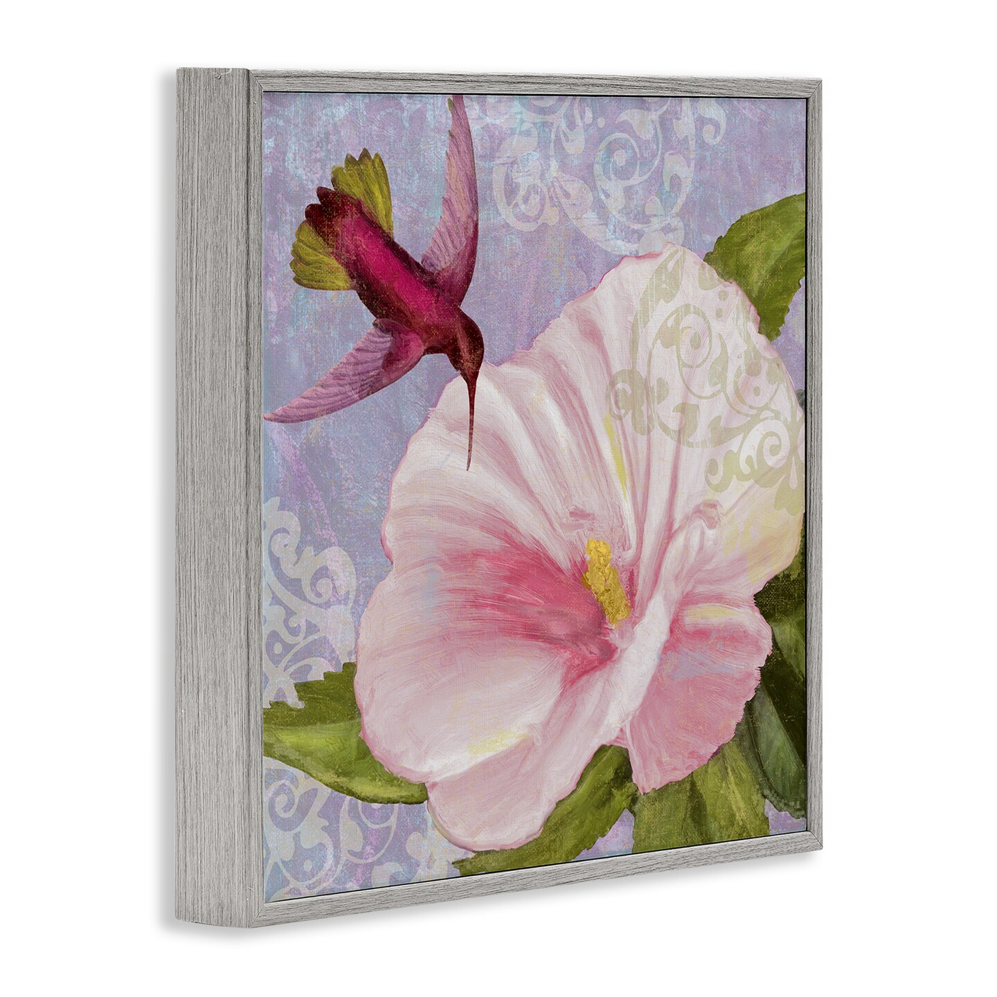 Stupell Industries Hummingbird with White Flower Framed Giclee Design by Sasha