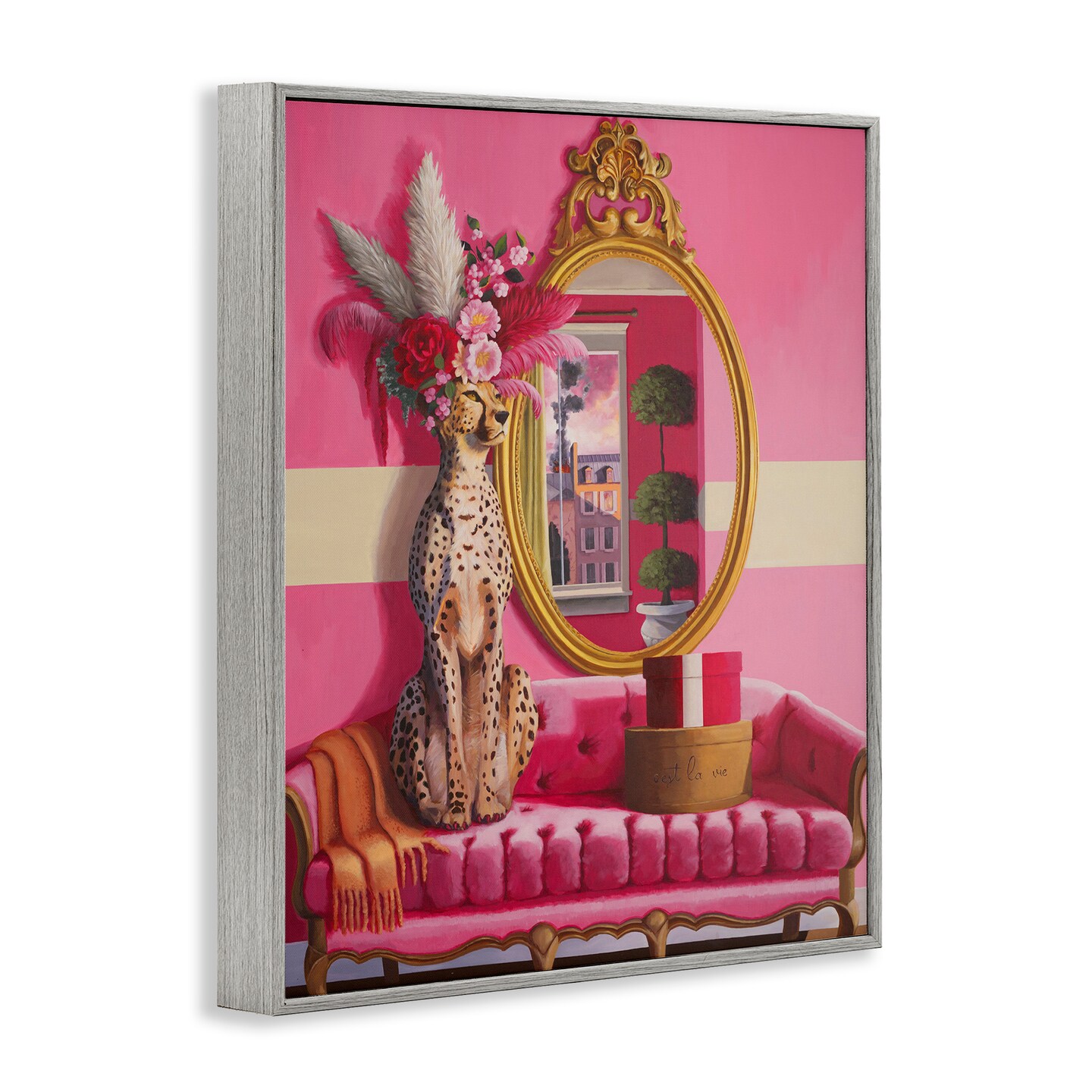 Stupell Industries Sophisticated Leopard on Couch Framed Giclee Design by Heather Gauthier