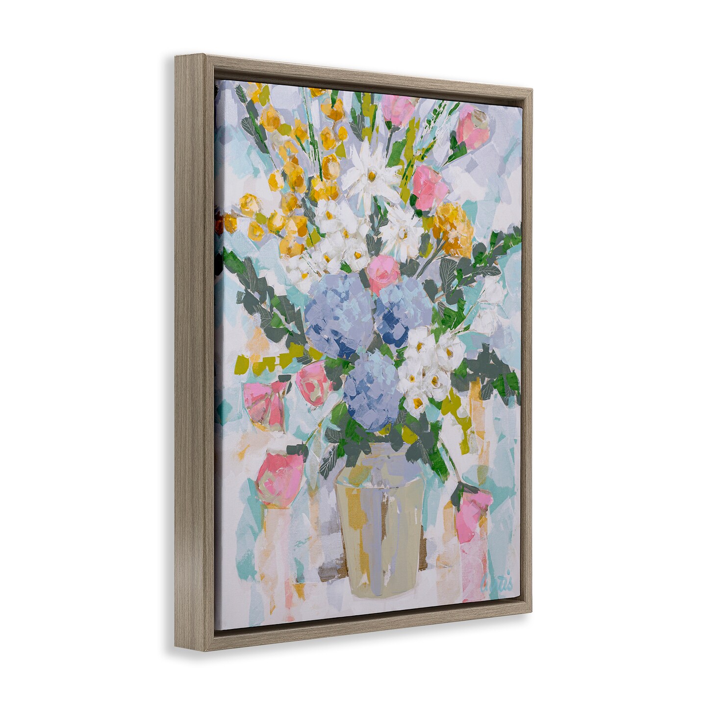Stupell Industries Pastel Abstract Bouquet Floating Frame Design by Joan Curtis