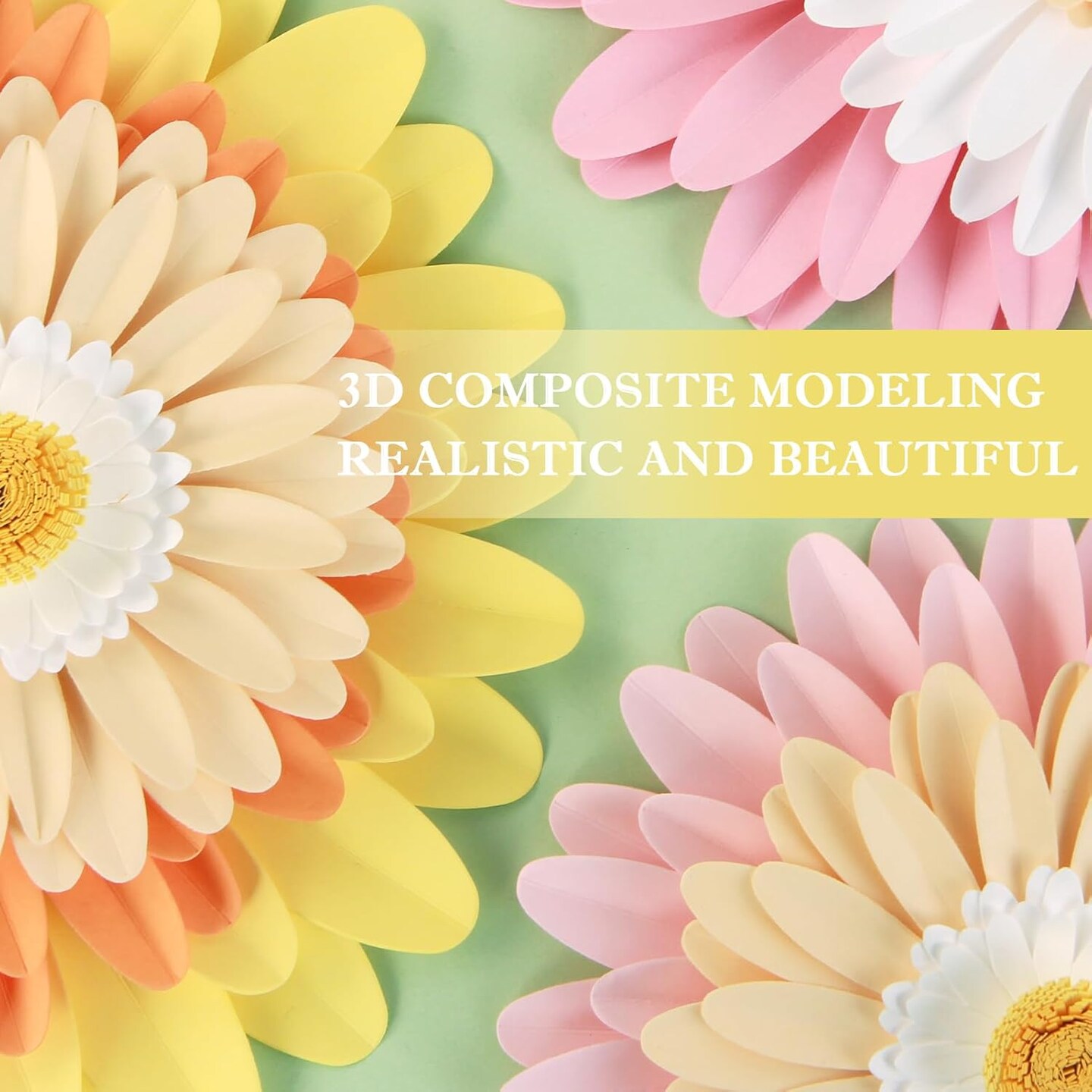Spring Daisy Giant Paper Flower, 3D Large Flower Wall Decor, Artificial Flower for Backdrop Decoration