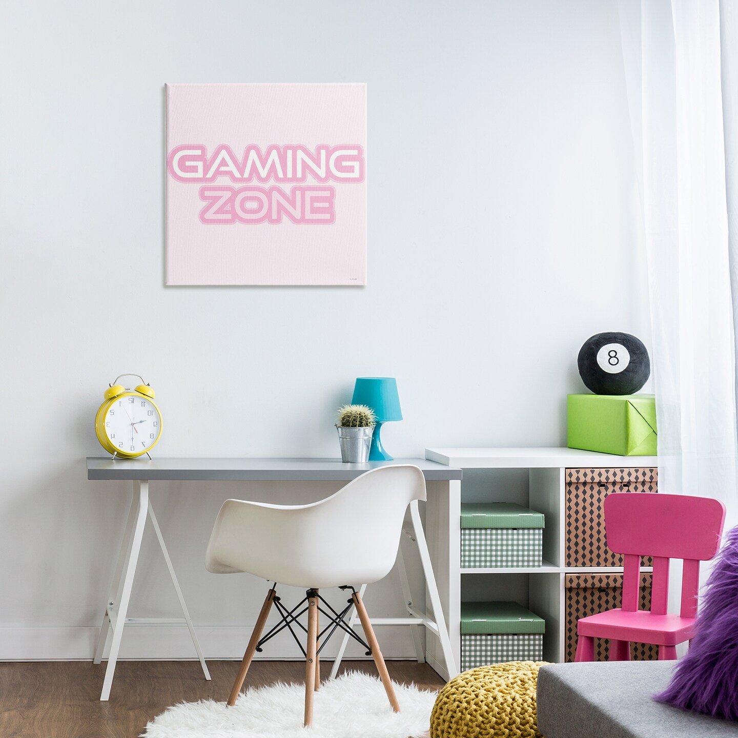 Stupell Industries Pastel Pink Gaming Zone Canvas Design by Yass Naffas Designs