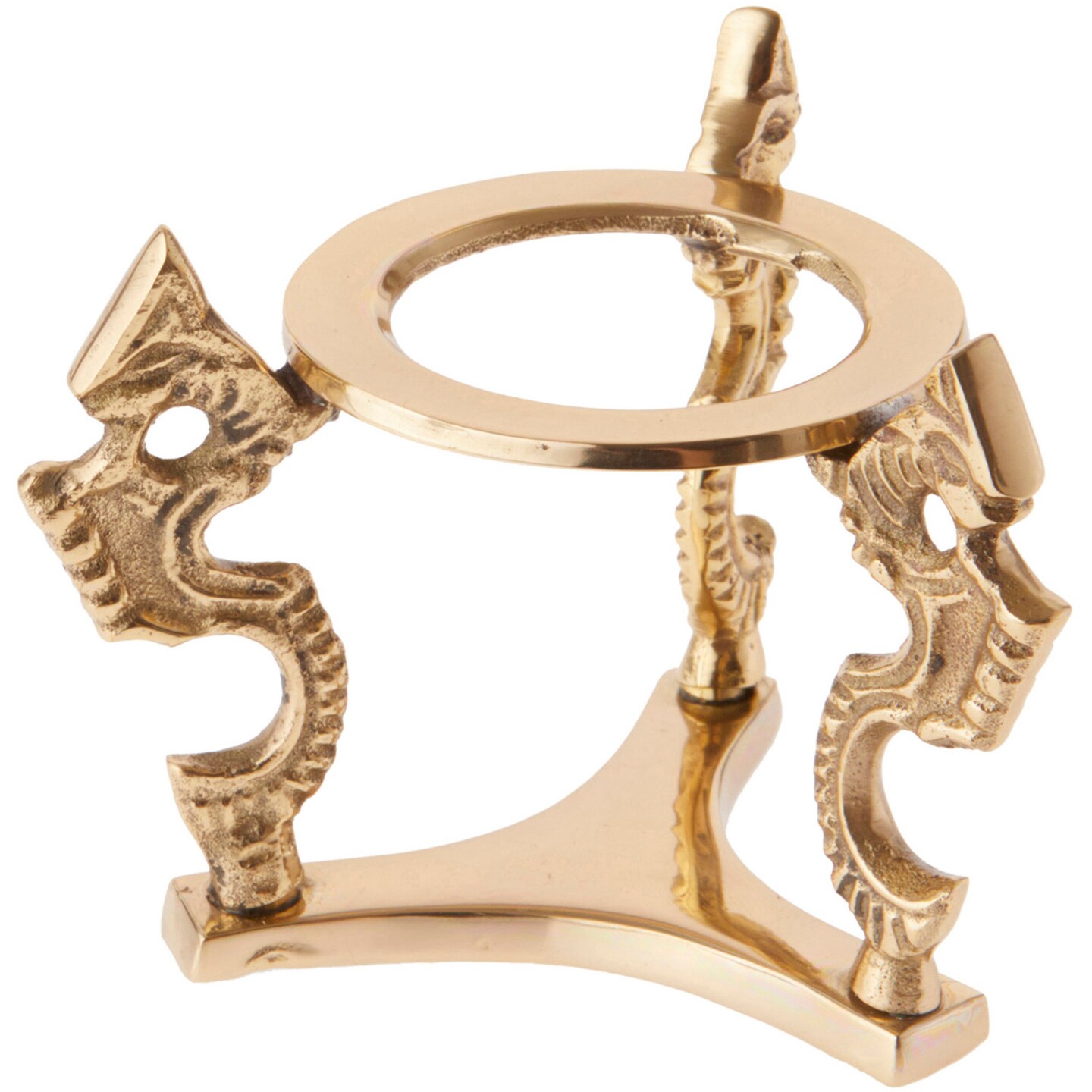 Bard's Brass-toned Egg Stand/Holder, Small Dragons, 1.5" Diameter