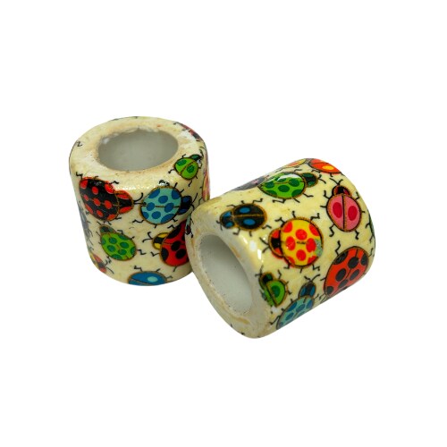 Huge Vintage Ceramic Beetle Beads (B705) 2x