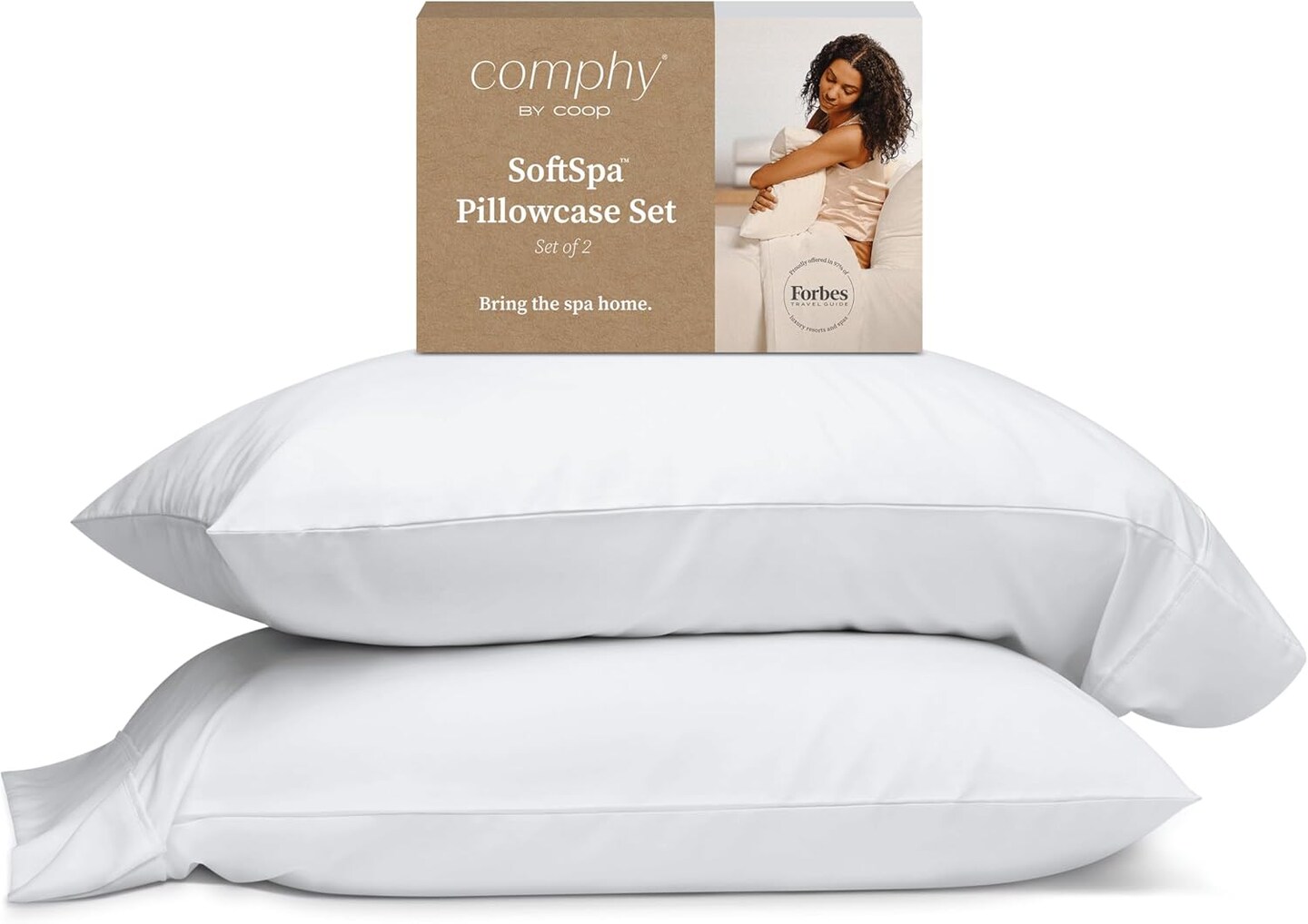 Pillowcase Set of 2, White Super Soft Pillow Cases Queen, Pillow Covers, Luxury Spa, Breathable, Hotel Quality Pillow Cases