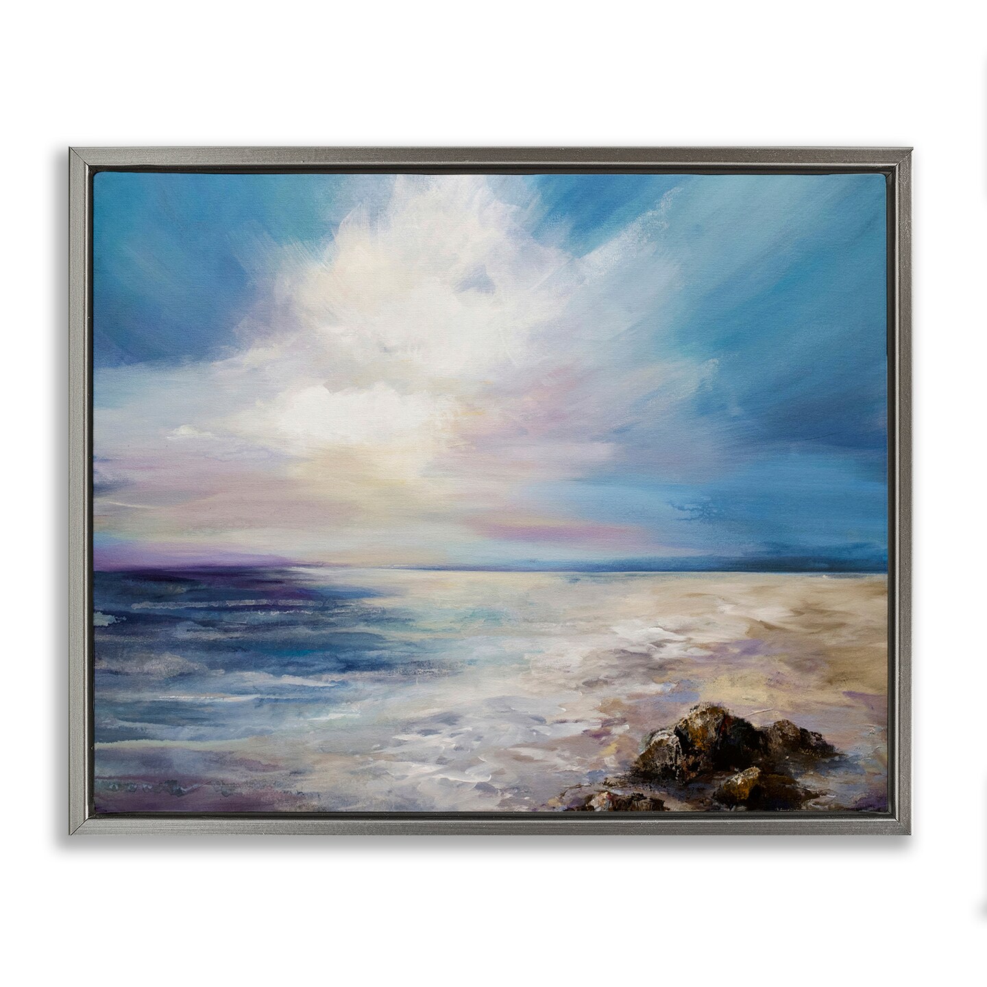 Stupell Industries Serene Clouds over Beach Floating Frame Design by ...