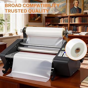 Thermal Laminating Roll 25" x 200' 3 Mil – Clear Laminating Film Roll for Posters, Classroom Materials, Signs & Office Documents