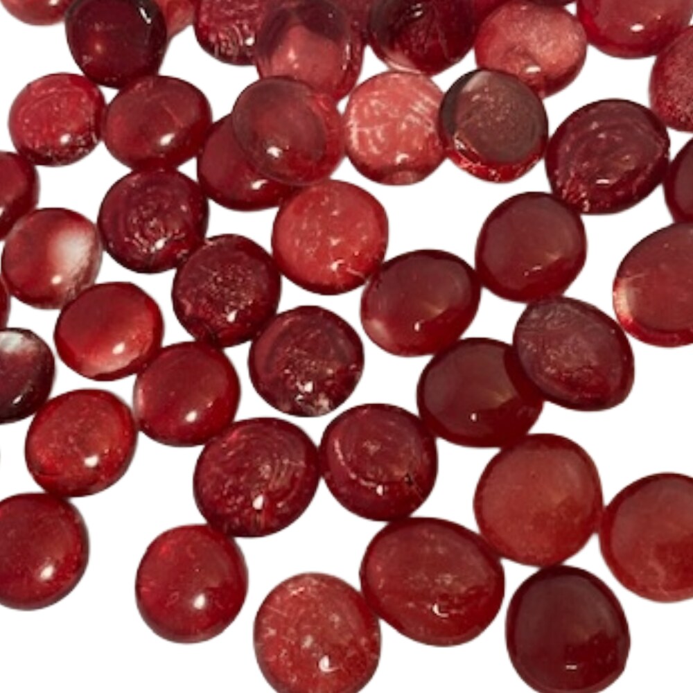 11/16" Red Flat Glass Nuggets 10oz. Bag for Glass, Mosaics & Many Other Crafts