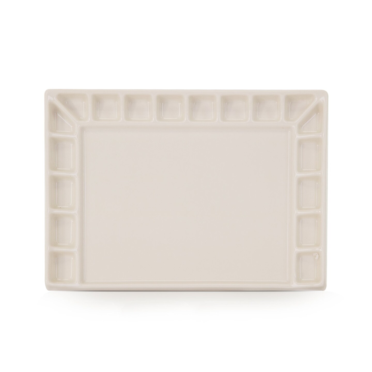 Pintar Ceramic Watercolor Paint Palette Tray - 18 -Well Ceramic Palette | Rectangle - 8&#x27;&#x27;x5.5&#x27;&#x27;x0.75&#x27;&#x27; Paint Pallet | Durable Watercolor Palette Tray for Acrylic, Oil, Gouache &#x26; All Water-Based Paints