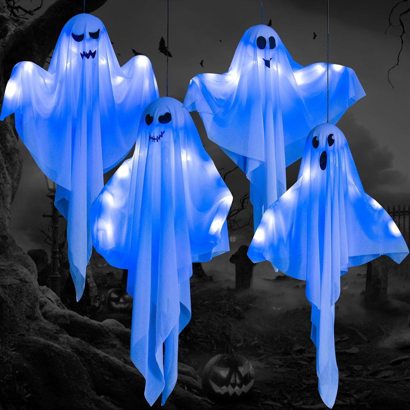 4 Pack Halloween Hanging Ghosts