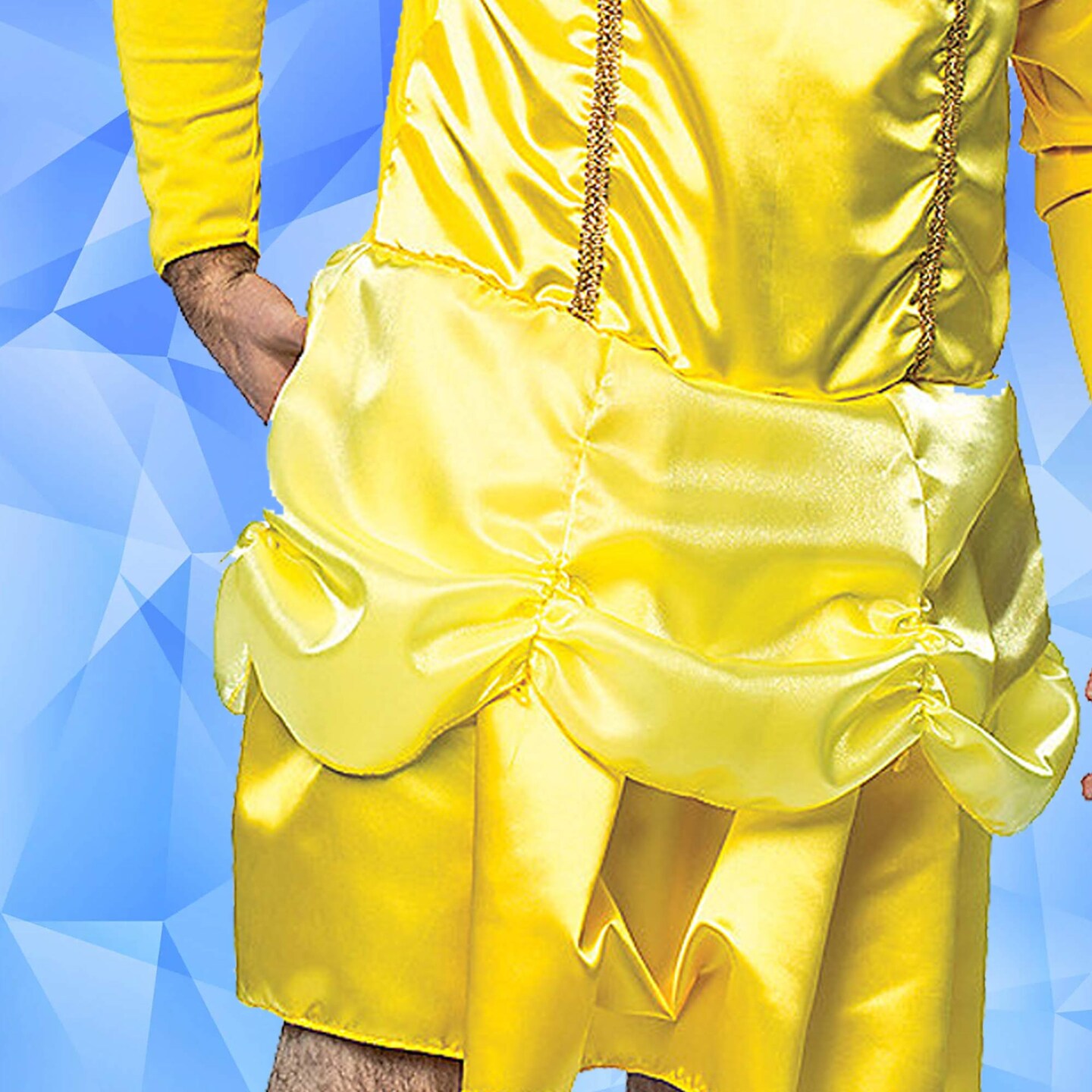 Men’s Beauty Is A Beast Funny Gold Dress & Crown Halloween Costume