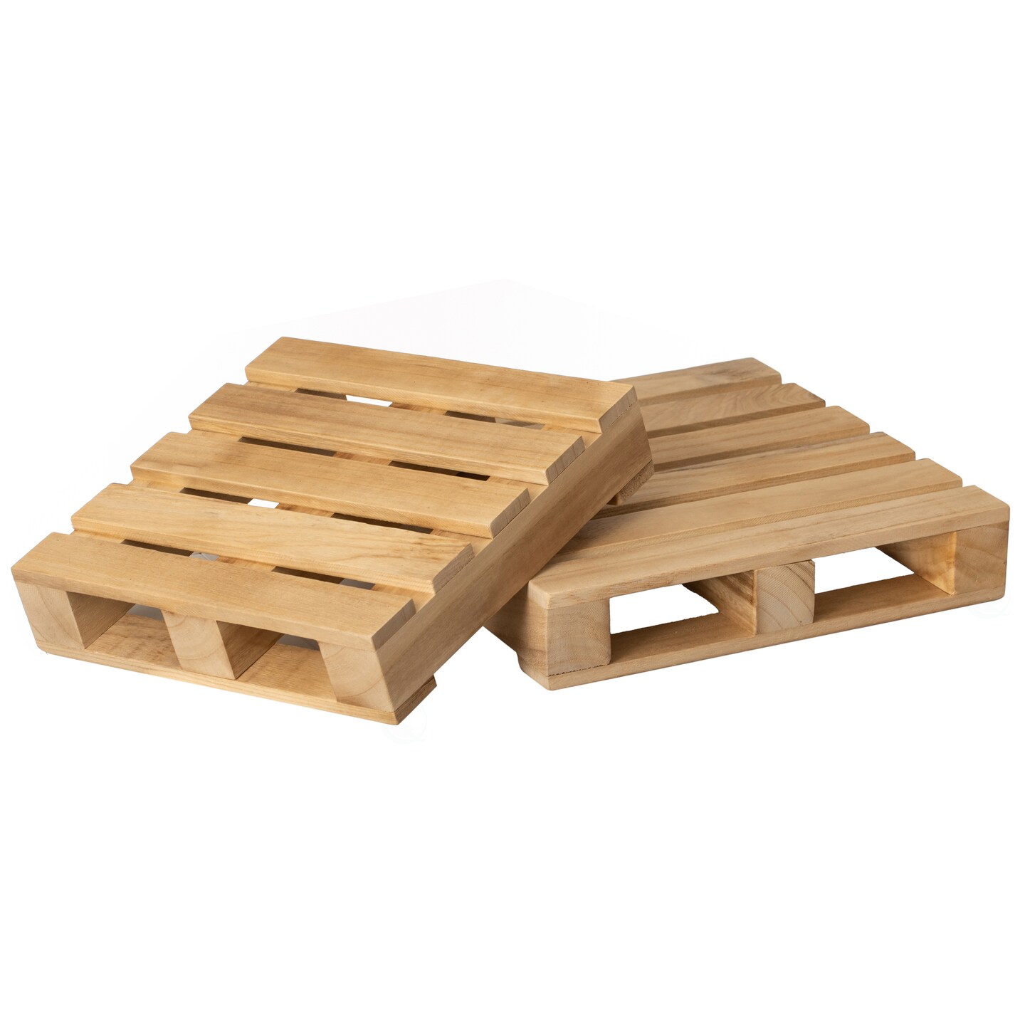 Vintiquewise Rustic Wooden Pallet Display Stand Natural Wood Riser for Home Decor Table Centerpiece Candle or Dessert Holders Plant Pot DIY Craft Party Accents and Event Presentation