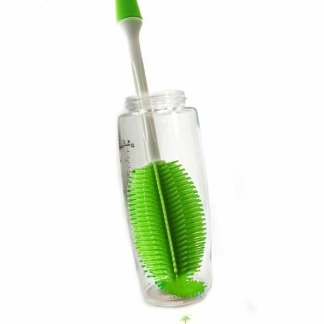 Norpro 14" Long Silicone Bottle Brush - Great for Cleaning Travel Cups and Baby Bottles