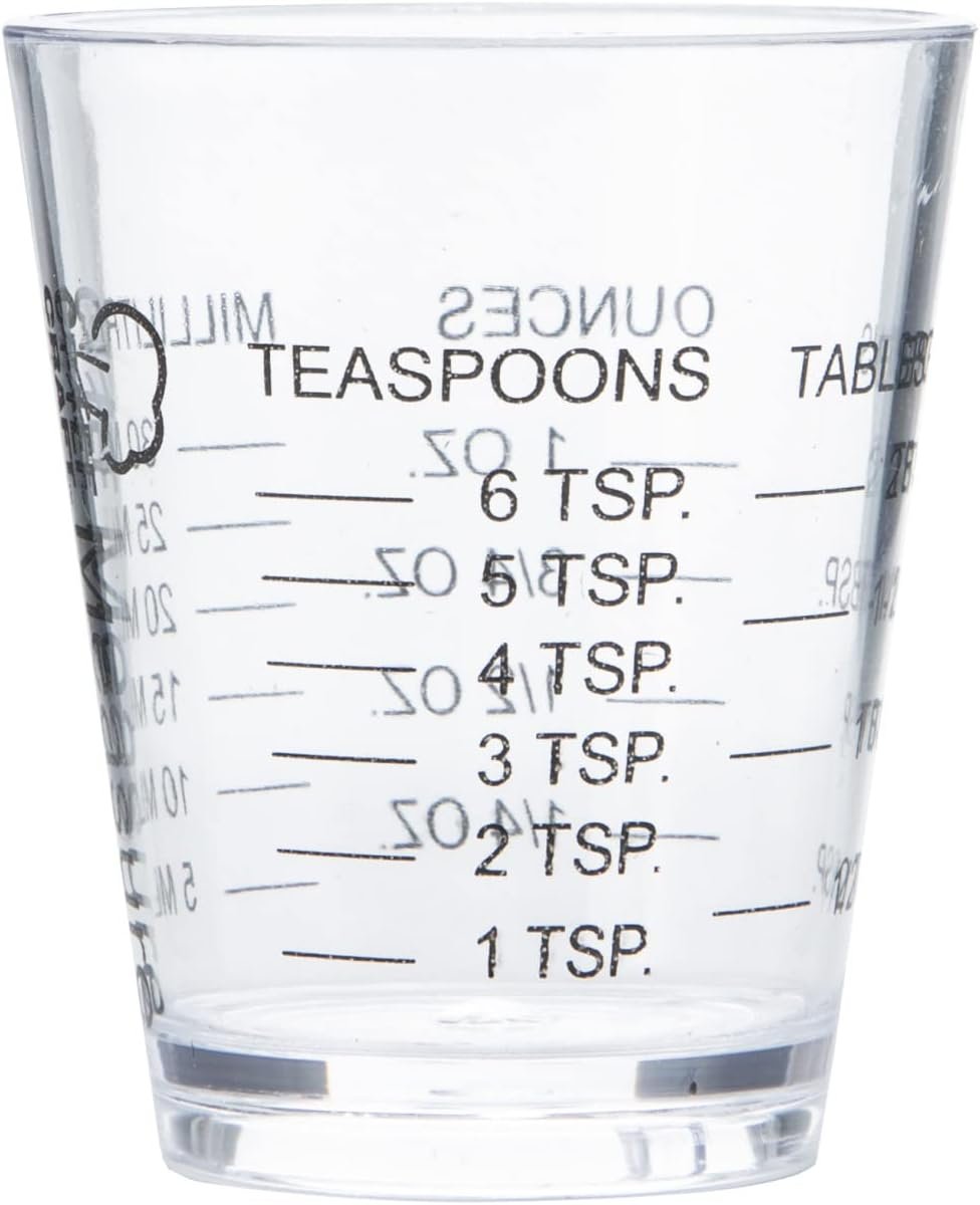Chef Craft 1oz Plastic Measuring Cup Shot Glass Measurer - Measure in Oz, Tsp, Tbsp or mL