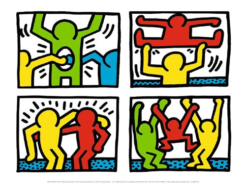 Framed Art Pop Framed Art Quad I, 1987 by Keith Haring 11 7/8 x 15 3/4