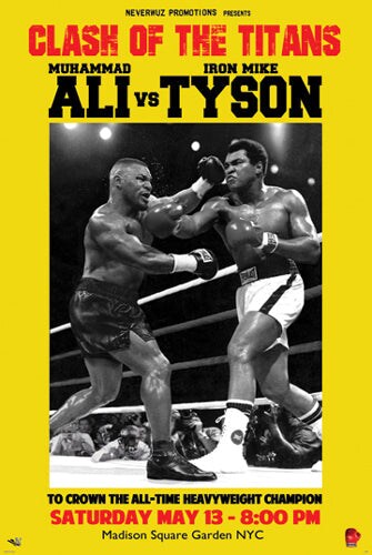 Framed Art Muhammad Ali vs. Mike Tyson - Iconic Boxing Legend
