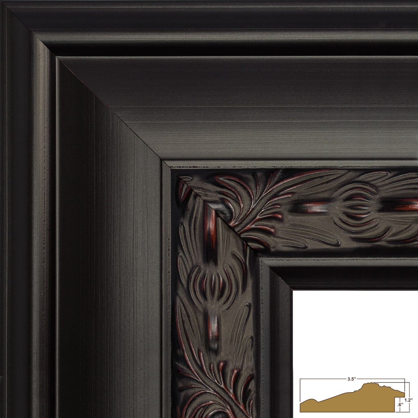12x12 Picture Frame, Gotham 3.5 Inch Wood Moulding, Wall Display Frame for Art, Posters, or Photos by wallsthatspeak