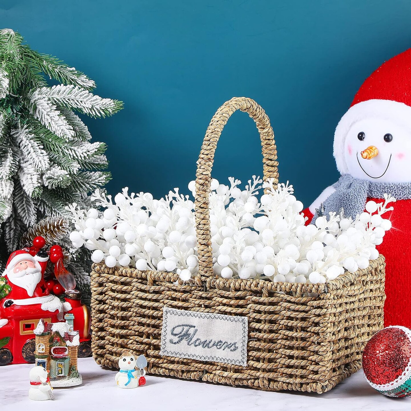 7.9 Inch Artificial Berries Sprays Branches Floral Pick(White)